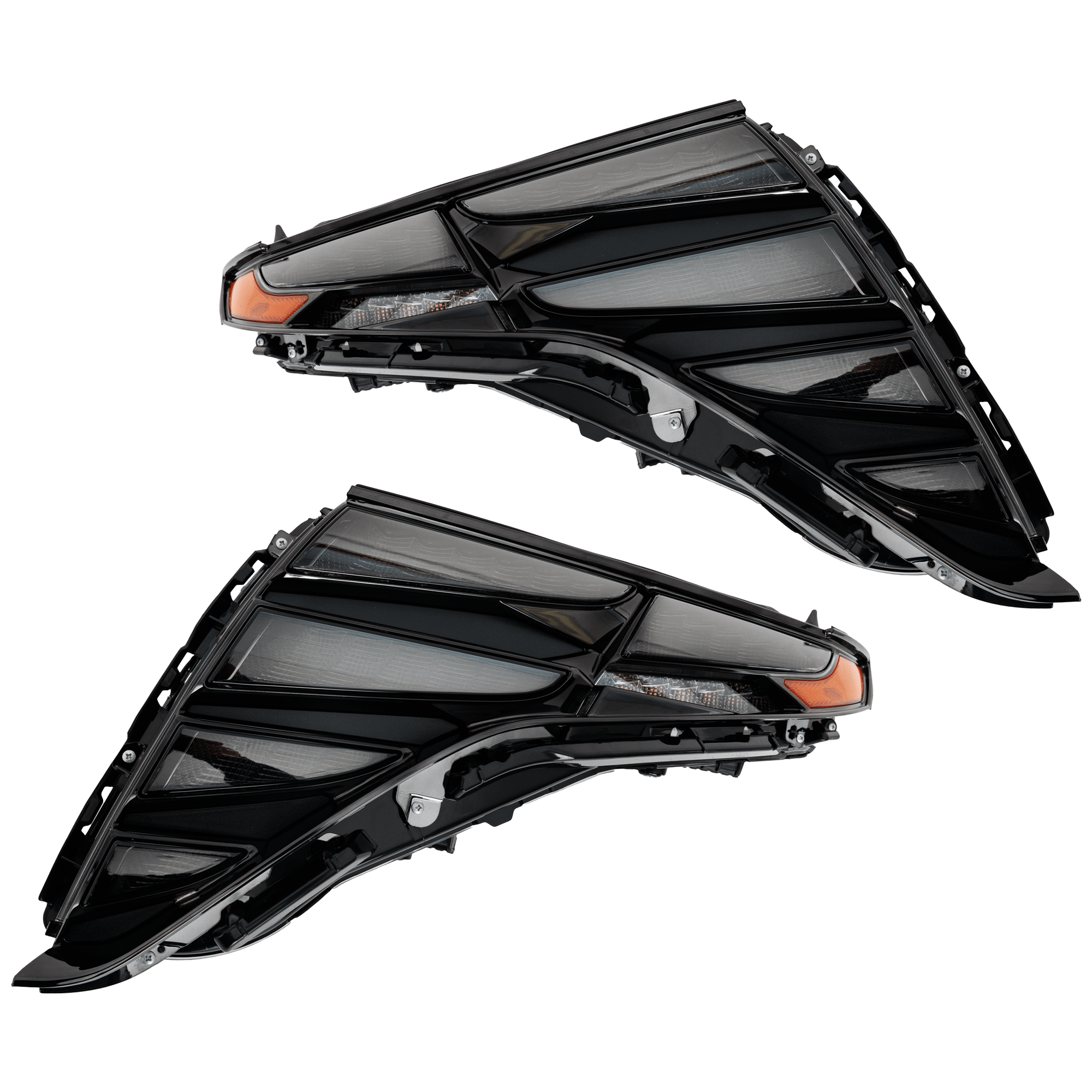 AM TUCSON 22-24 DRIVING LAMP RH AND LH Assembly Daytime Running Light LED w Dark Chrome Trim SEL Limited Models USA Built Vehicle CAPA SKU SET RH11150029AQ Partslink HY2562116C HY2563116C OEM 92207CW200-92208CW200