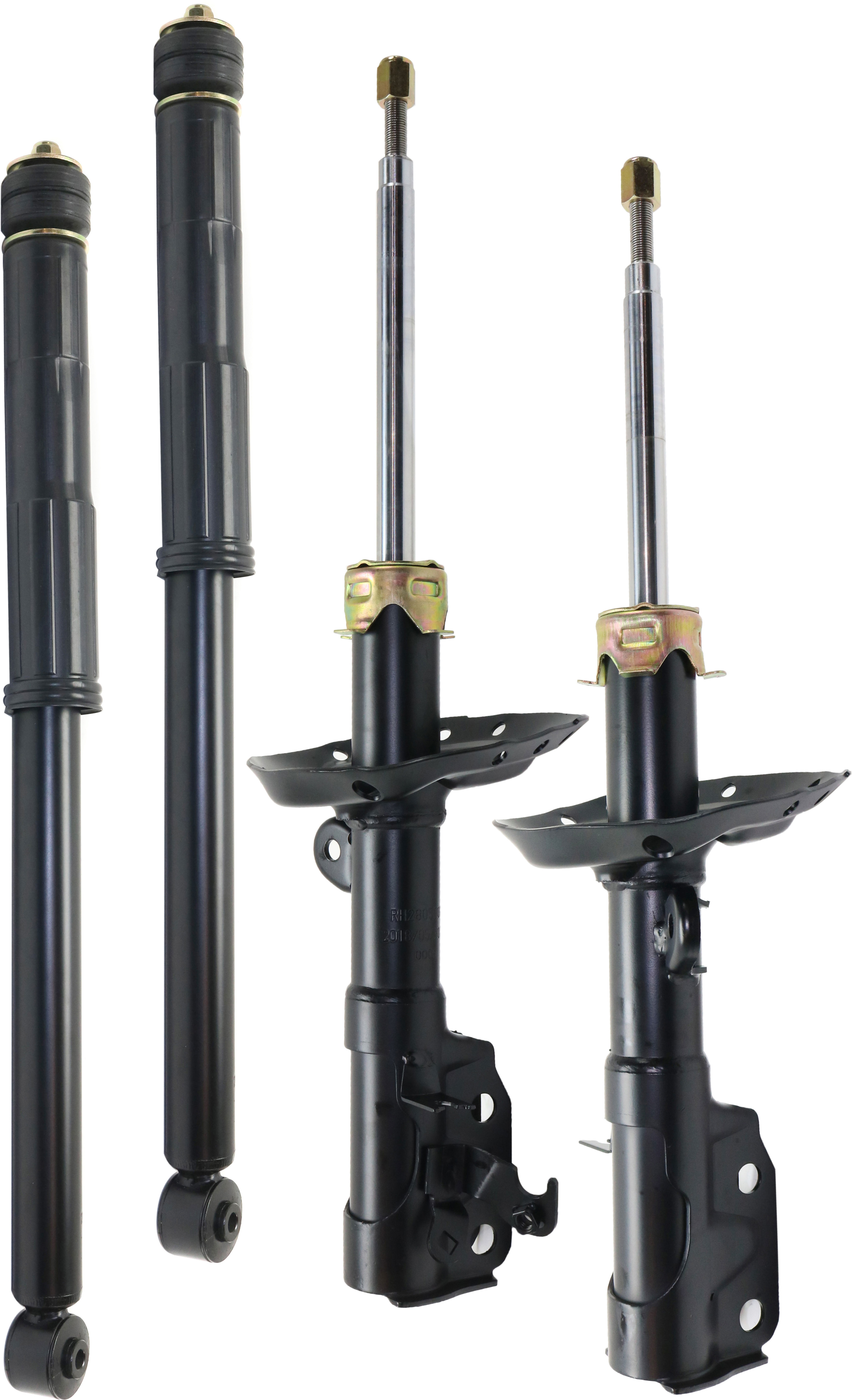AM FIT 09-13 FRONT AND REAR SHOCK AND FULLY LOADED STRUT RH AND LH Gas Charged Twin tube Bare Strut Set of 4 SKU SET RH28050017-4 OEM 52610TK6A13