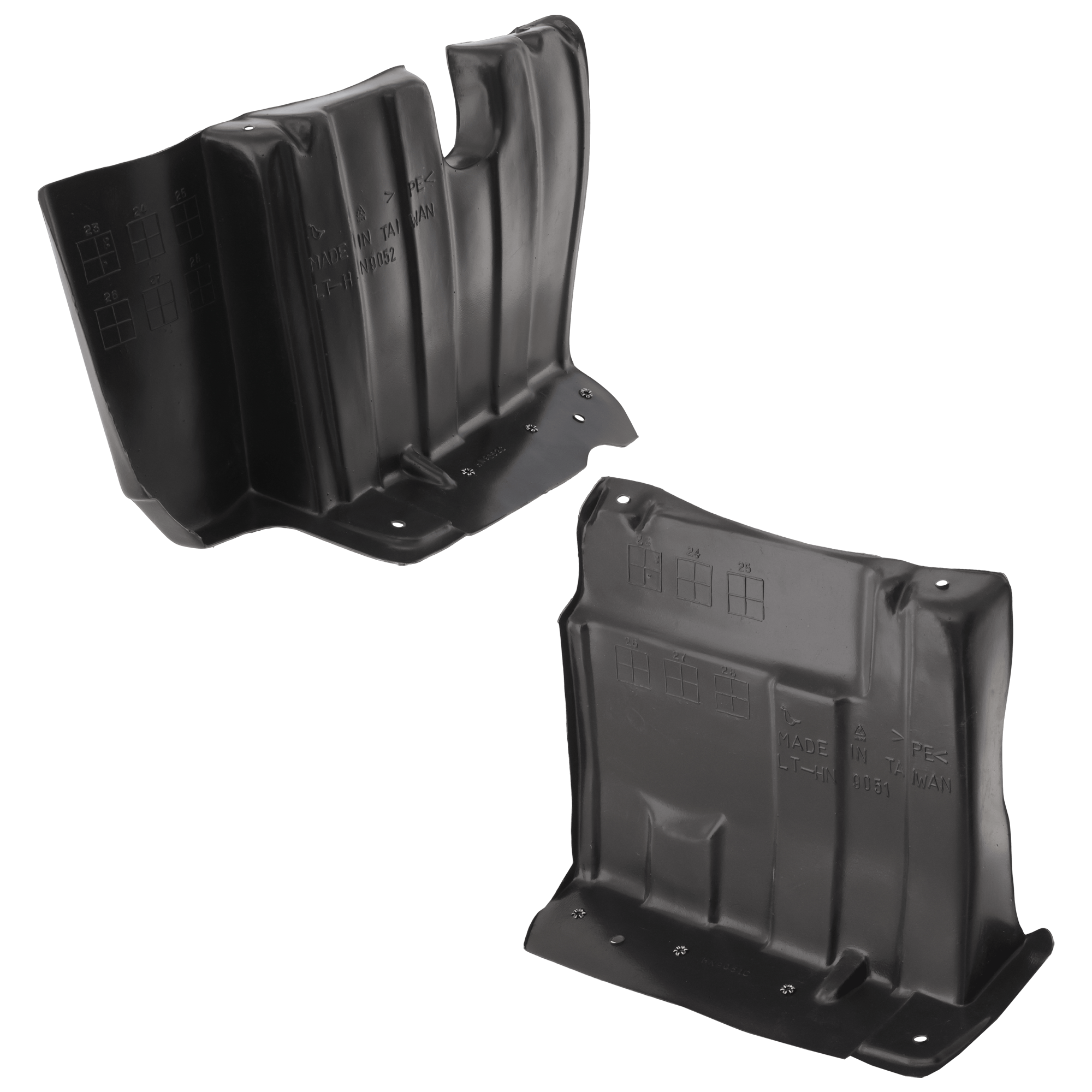 AM ELANTRA GT 16-17 ENGINE SPLASH SHIELD RH AND LH Side Cover Vacuum Form w o Insulation Foam SKU SET RH31010051 Partslink HY1228218 HY1228219 OEM 29120A5700-29130A5700