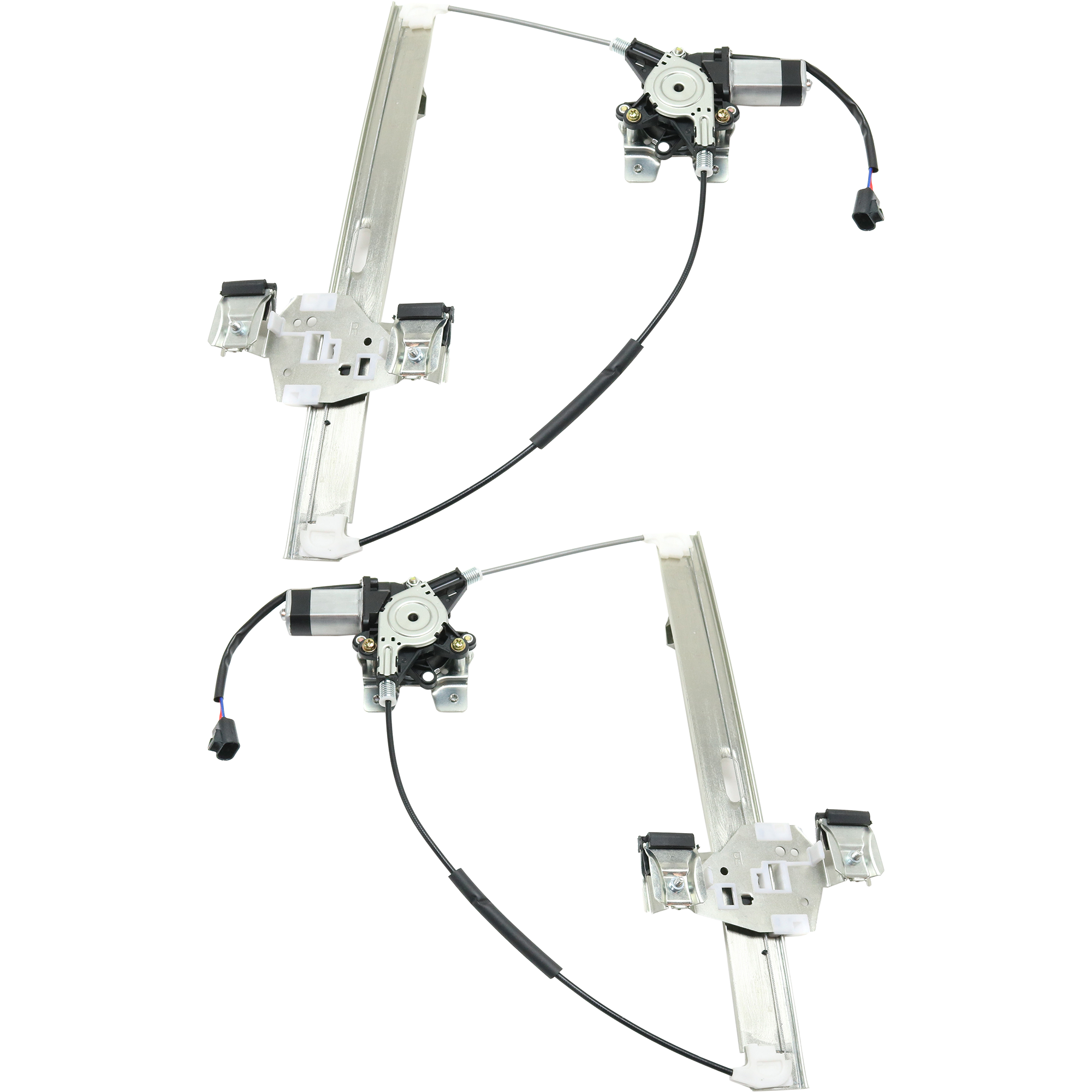 AM H2-03-09 REAR WINDOW REGULATOR RH AND LH Power w Motor Base Model SKU SET RH49170003 Partslink HU1550100 HU1551100 OEM 15771354-15771355