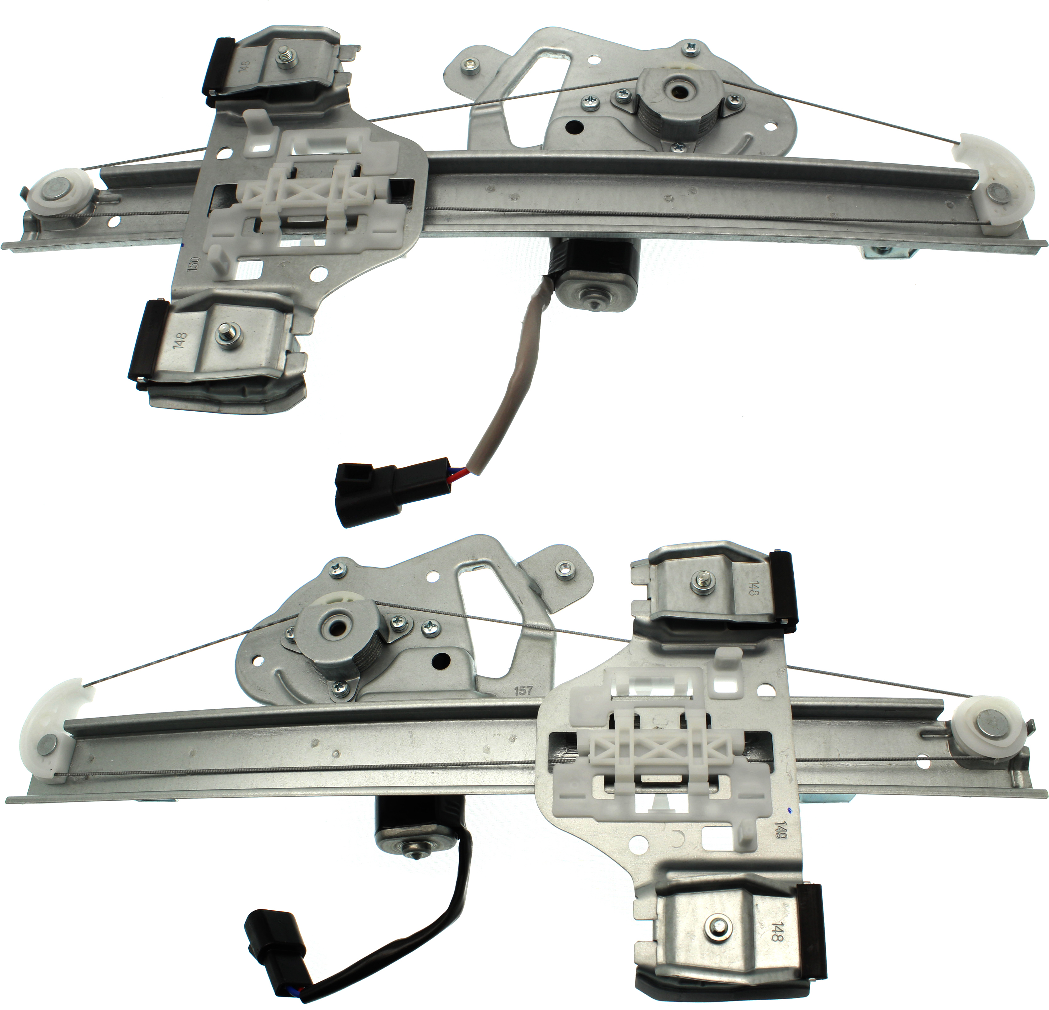 AM H3-06-10 H3T 09-10 REAR WINDOW REGULATOR RH and LH Power w Motor SKU SET RH49170005 Partslink HU1350100 HU1351100 OEM 25964205-25964206