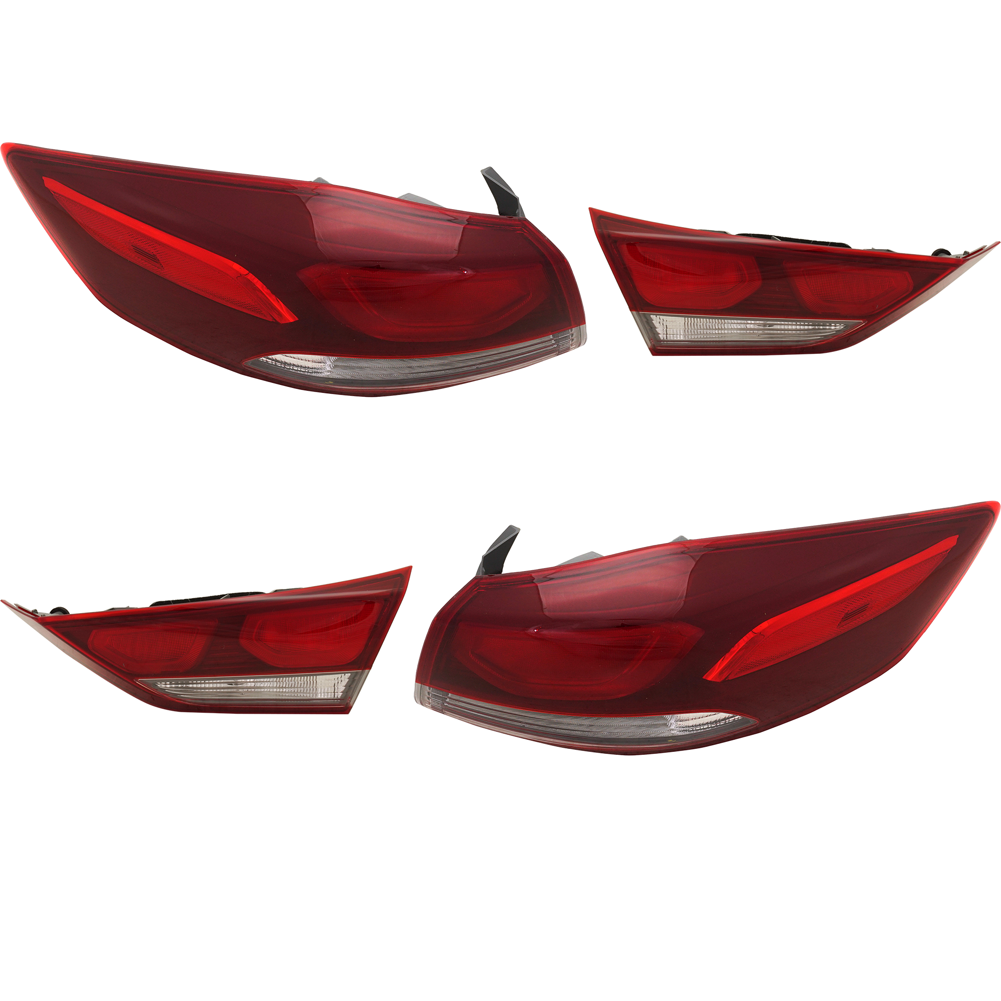 AM ELANTRA 17-18 TAIL LAMP RH and LH Inner and Outer Assembly Halogen Korea Built Vehicle SKU SET RH73010003-4 Partslink HY2802139 HY2803139 HY2804142 HY2805142 OEM 92401F2020-92402F2020-92403F20