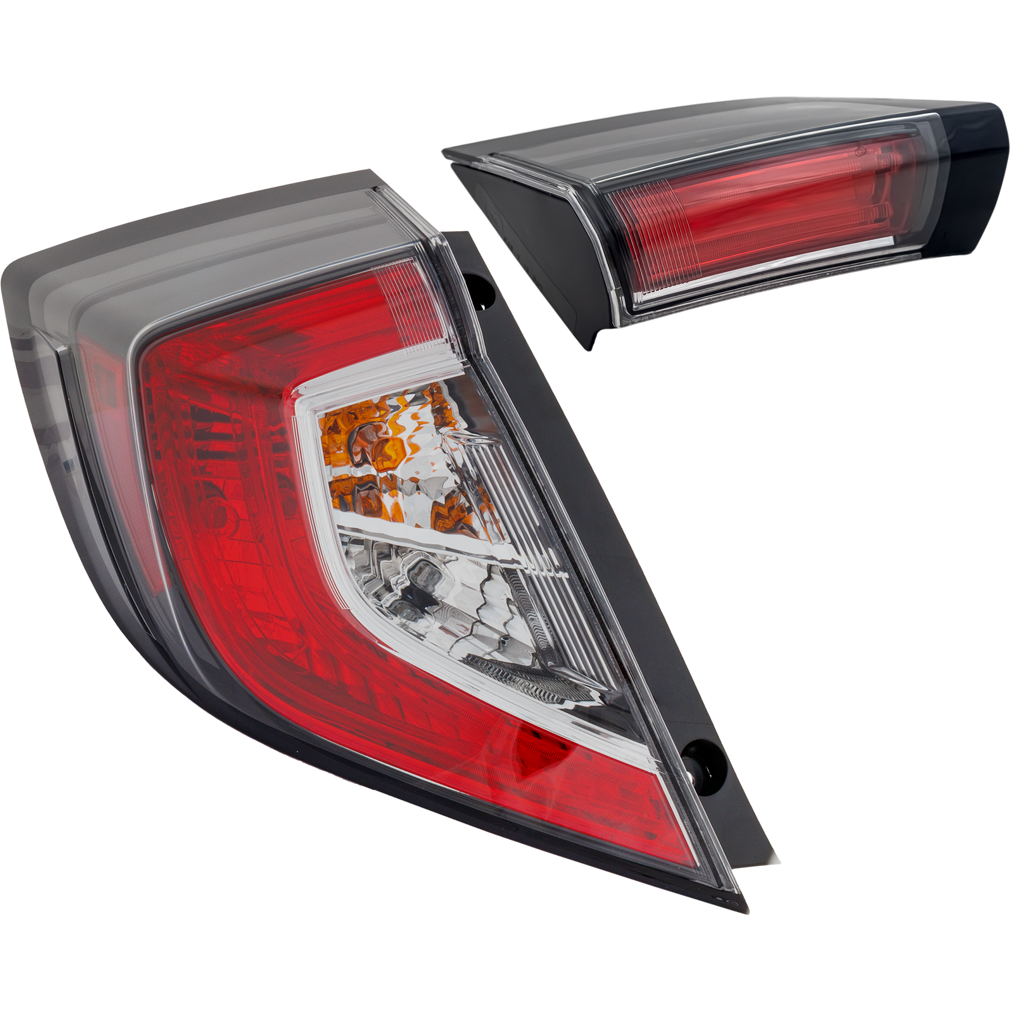 AM CIVIC 17-21 TAIL LAMP LH Inner and Outer Halogen CAPA SKU SET RH73010074Q Partslink HO2802122C HO2804116C OEM 33550TGGA01-33550TGGA02-34155T