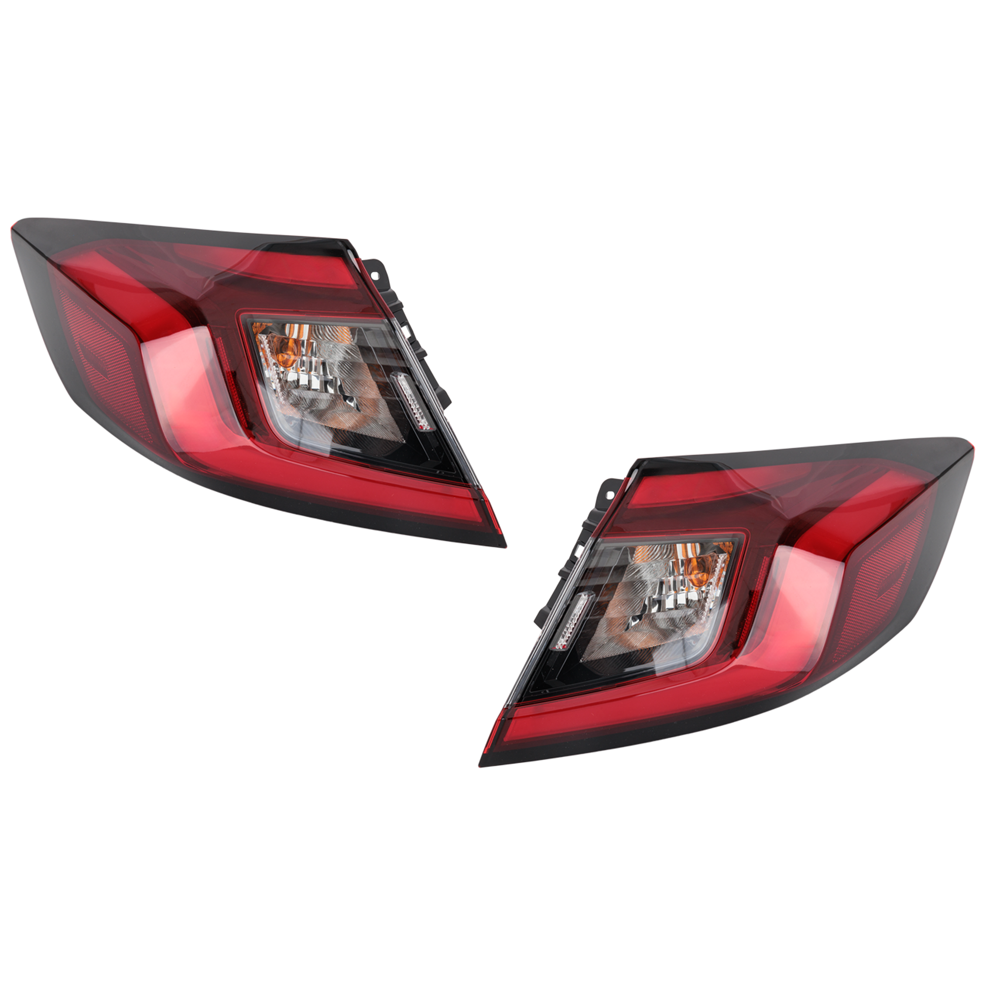 AM CIVIC 22-24 TAIL LAMP RH AND LH Outer Assembly LED Hatchback Includes Type R Model SKU SET RH73010095A Partslink HO2804124 HO2805124 OEM 33500T47A01-33550T47A01