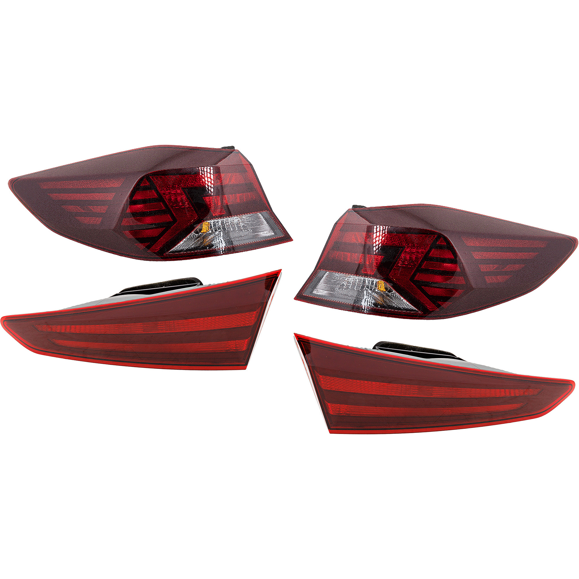 AM ELANTRA 19-20 TAIL LAMP RH and LH Inner and Outer Assembly Halogen USA Built Vehicle SKU SET RH73010121-4 Partslink HY2802151 HY2803151 HY2804159 HY2805159 OEM 92401F3500-92402F3500-92403F35