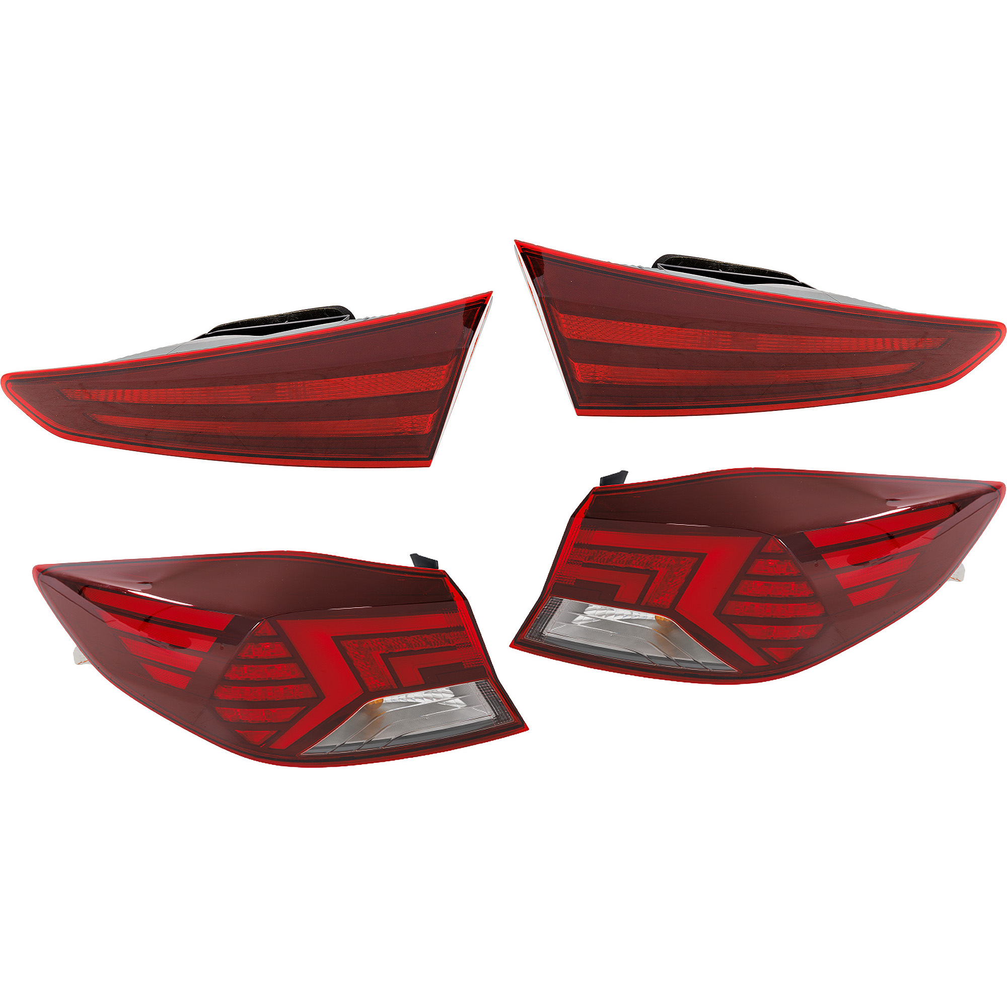 AM ELANTRA 19-20 TAIL LAMP RH AND LH Inner Halogen Outer LED Assembly SKU SET RH73010139-4 Partslink HY2802151 HY2803151 HY2804165 HY2805165 OEM 92401F2610-92402F2610-92403F35