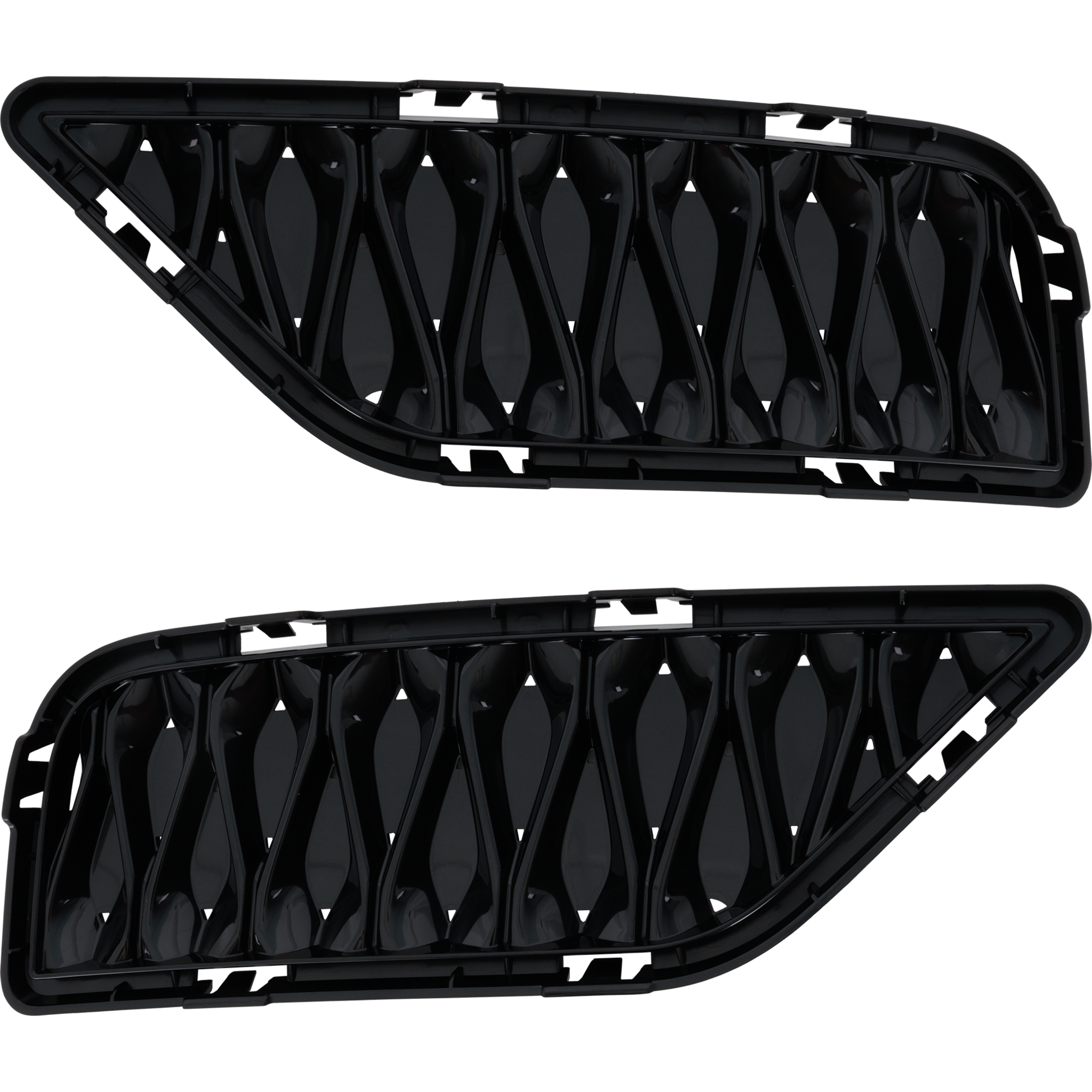 AM QX60-22-24 FRONT BUMPER GRILLE RH AND LH Cover Finisher Black SKU SET RI01530015 Partslink IN1038117 IN1039117 OEM 622566SA0B 622576SA0B