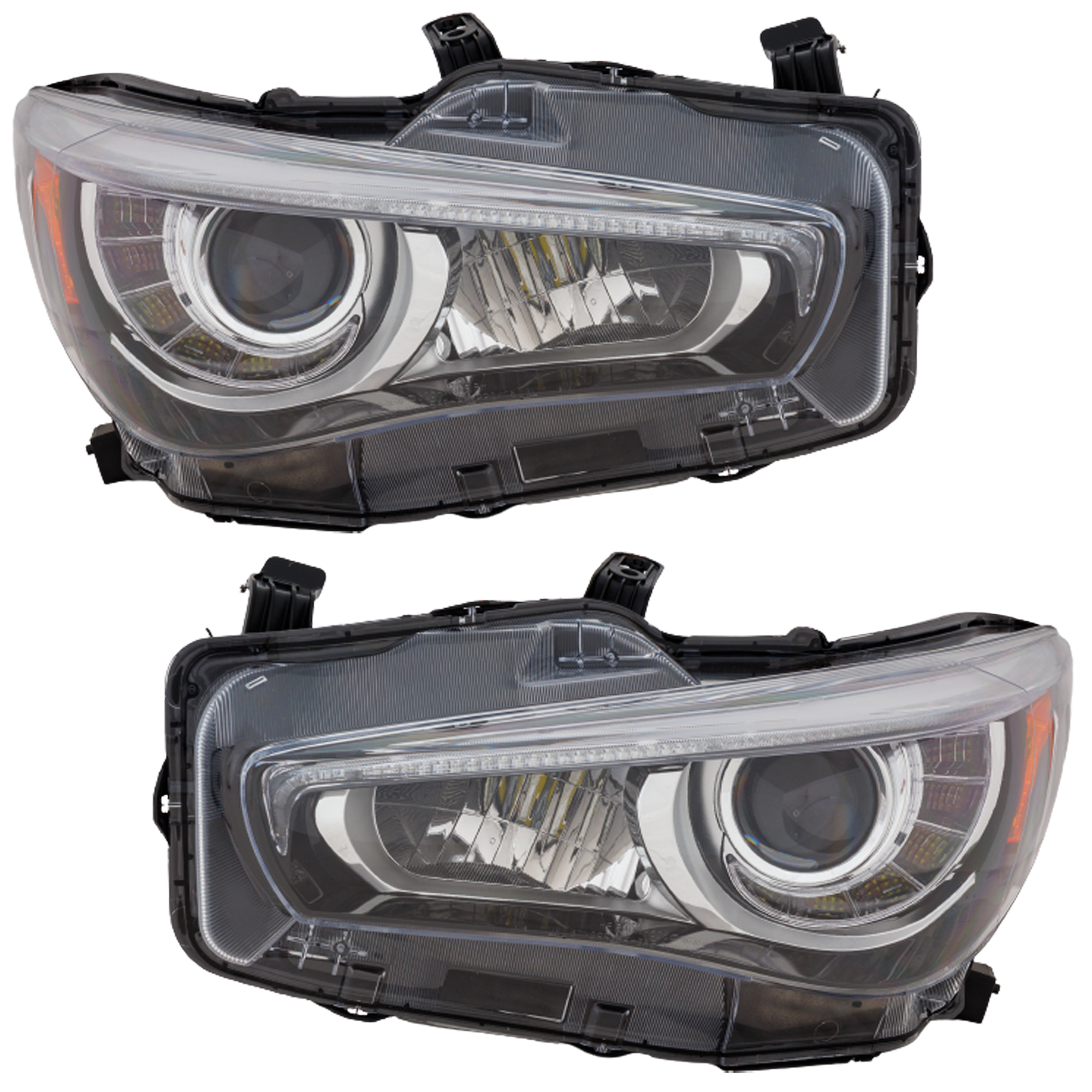 AM Q50-18-23 HEADLAMP RH AND LH Assembly LED w o Adaptive Headlights CAPA SKU SET RI10010007Q Partslink IN2502179C IN2503179C OEM 260106HH7A 260606HH7A
