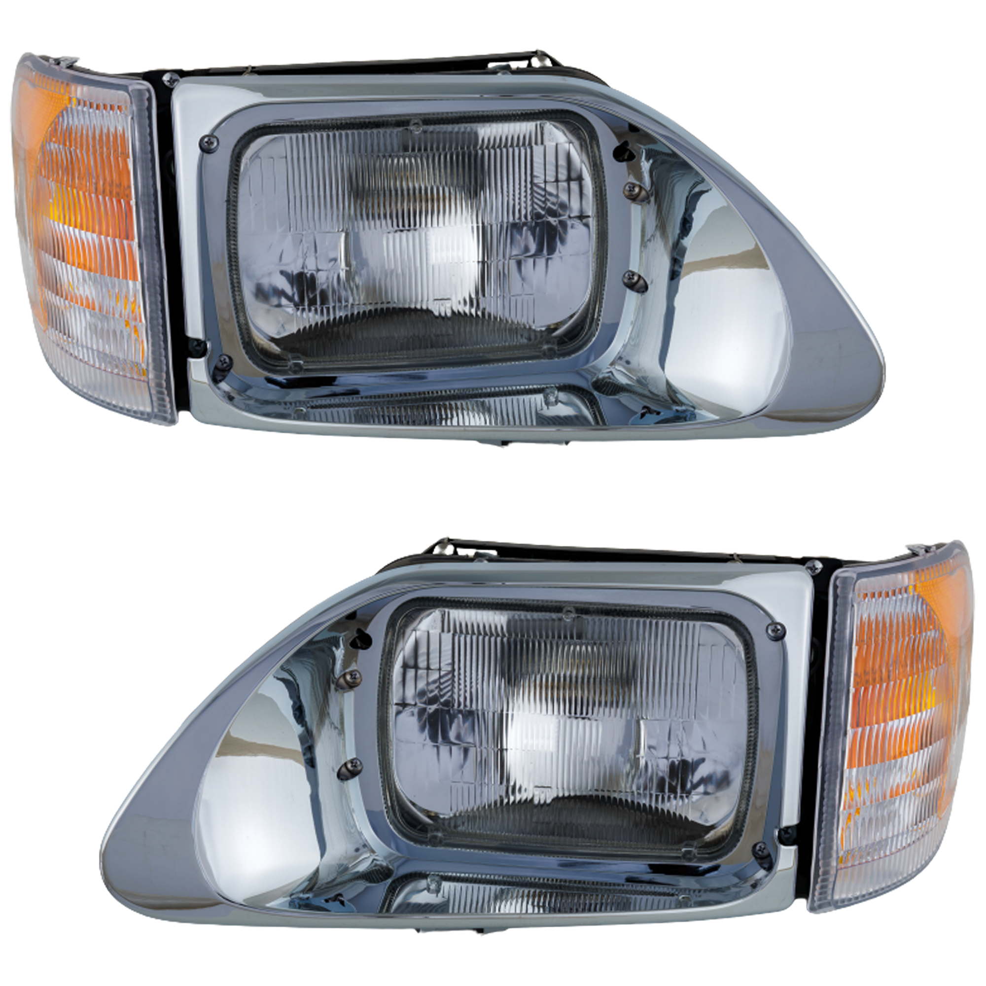 AM 9200 SBA 96-00-9200I SBA 00-11 HEAD LAMP RH AND LH Assembly Halogen w Park Signal Lamp SKU SET RI10010011 HD OEM 3502929C95-3502928C95