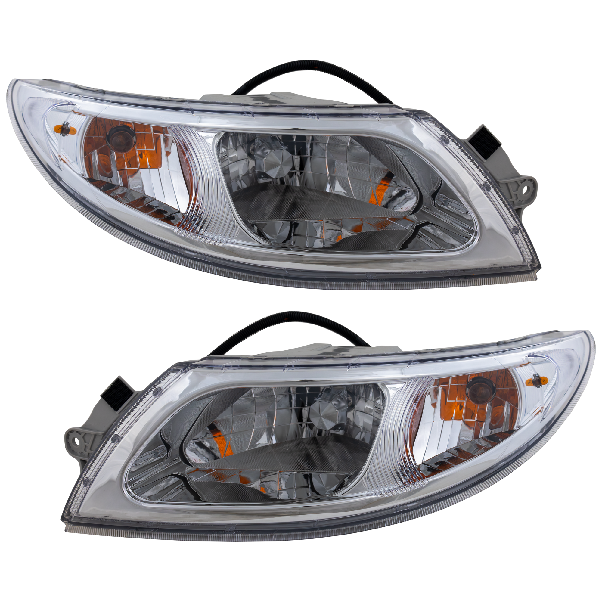 AM INTERNATIONAL 4100-06-12 HEAD LAMP RH AND LH Assembly Halogen Chrome SKU SET RI10010043 HDA Partslink IH2502103 IH2503103 OEM 3765679C92-3765680C92