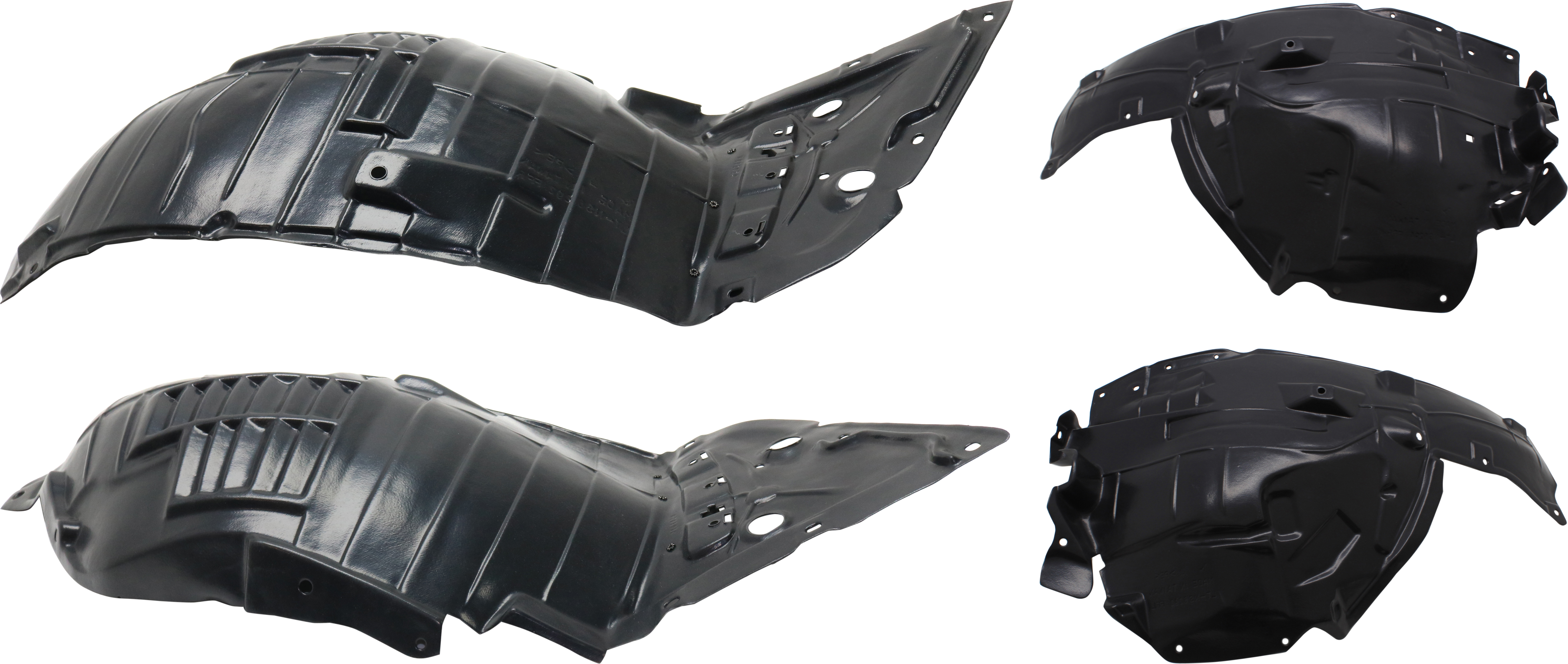 AM Q50-14-23 FRONT FENDER LINER RH AND LH Front and Rear Section SKU SET RI22210001-4 Partslink IN1248128 IN1248131 IN1249128 IN1249131 OEM 638404GA0A 638404GA0B 638414GA