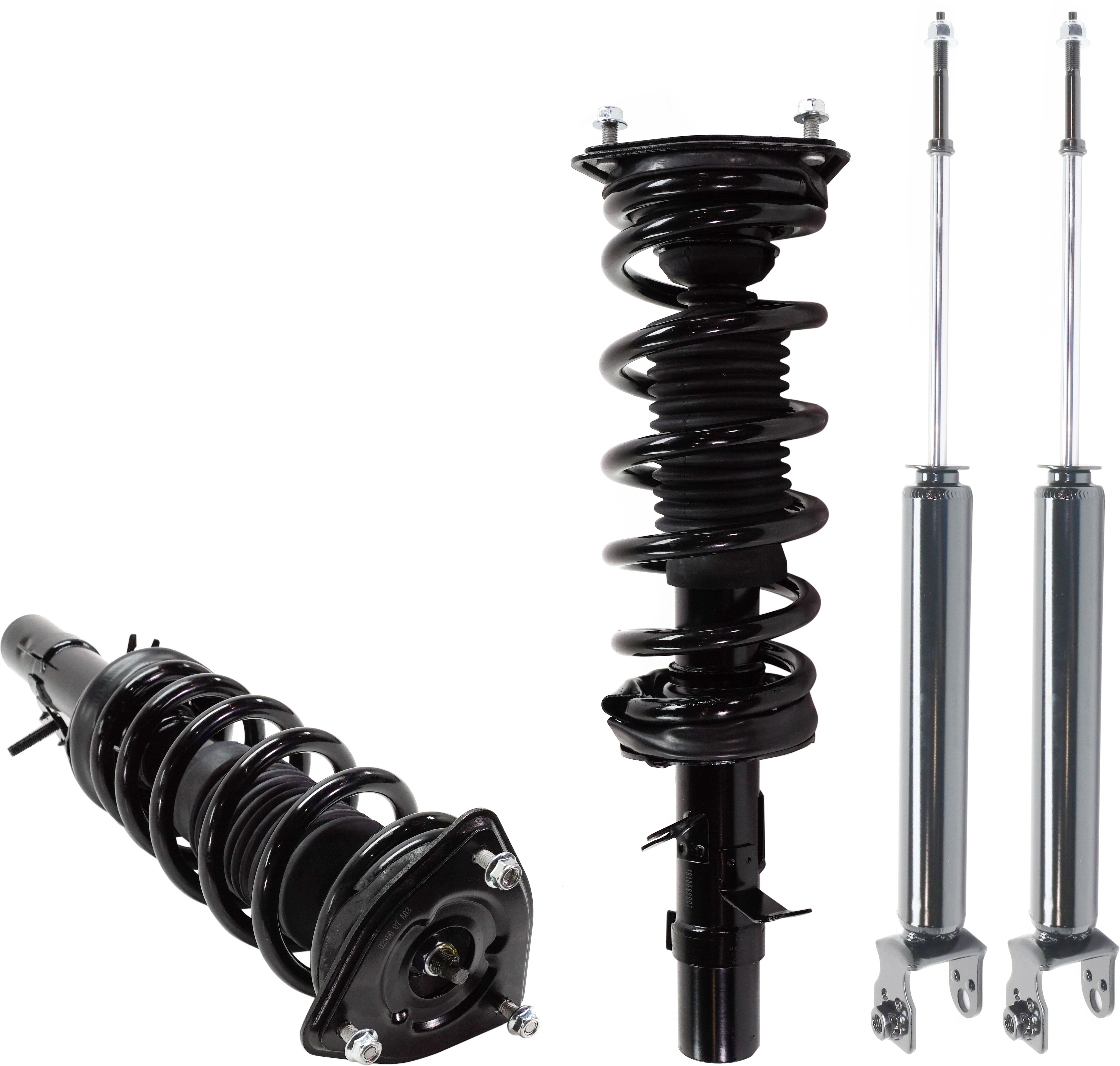 AM G35-04-06 FRONT AND REAR SHOCK AND FULLY LOADED STRUT RH AND LH Gas Charged Twin tube Set of 4 SKU SET RI28050005-4 OEM 56110AL825-56110AC525-54010CM3
