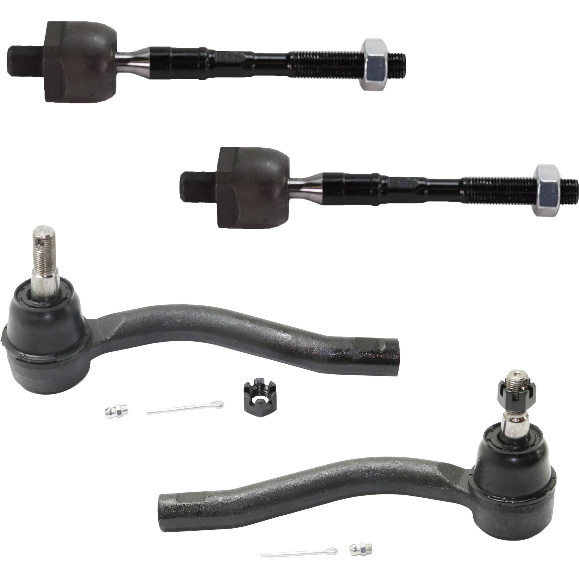 AM Q50-14-19 Q60-17-19 FRONT TIE ROD END RH AND LH Inner and Outer w Direct Adaptive Steering SKU SET RI28210020-4 OEM D8520EG025 D85214GA0A D8640EG0