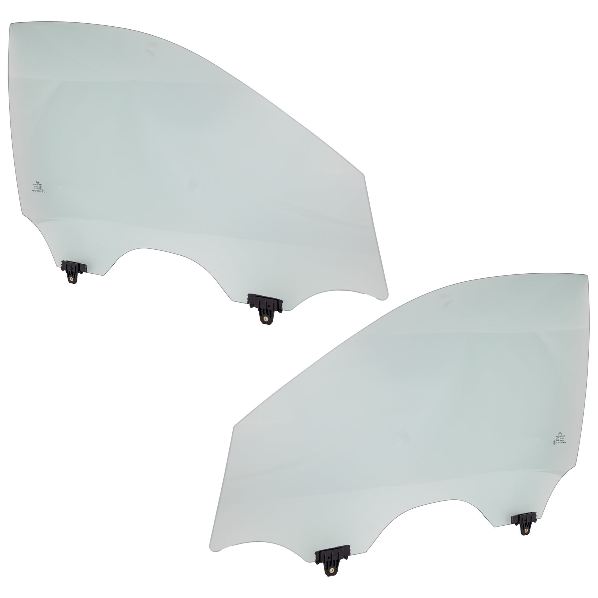 AM INFINITI M34 M45-06-10 FRONT DOOR GLASS RH AND LH Green Tint w Solar Clip SKU SET RI48010011 OEM 80300EH100-80301EH100