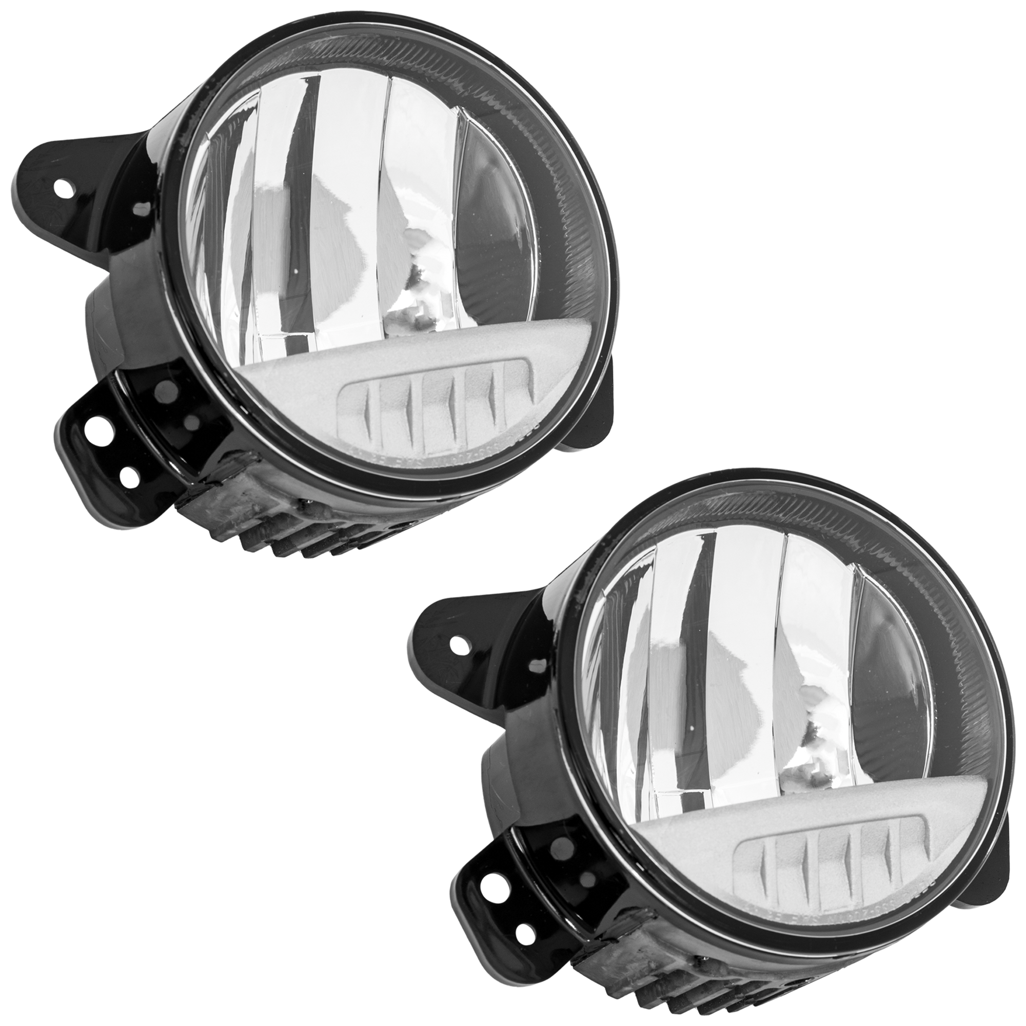 AM WRANGLER 07-23 GLADIATOR 20-23 FRONT FOG LAMP RH AND LH Assembly LED Wrangler JK Type 2 Wrangler JL Black Bumper Gladiator Type 1 SKU SET RJ10750011A Partslink CH2592160 OEM 68307273AE