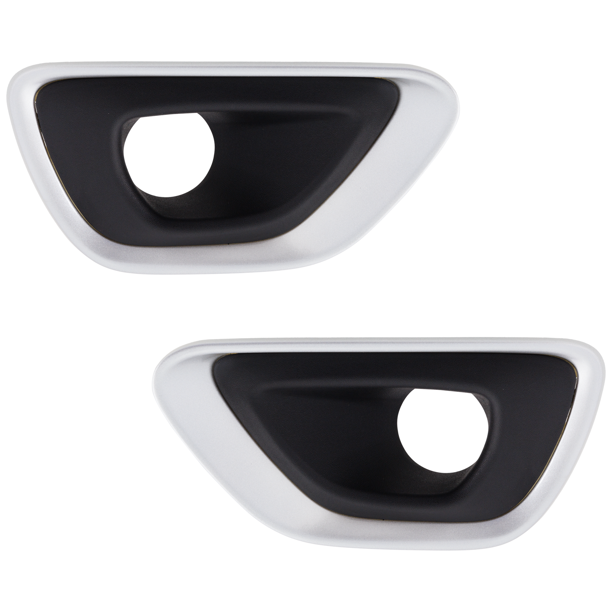 AM GRAND CHEROKEE 14-16 FRONT FOG LAMP MOLDING RH AND LH Black w Silver Trim Exc. SRT Model SKU SET RJ10820003 Partslink CH1039195 CH1038195 OEM 5RK90LS1AA 5RK91LS1AA