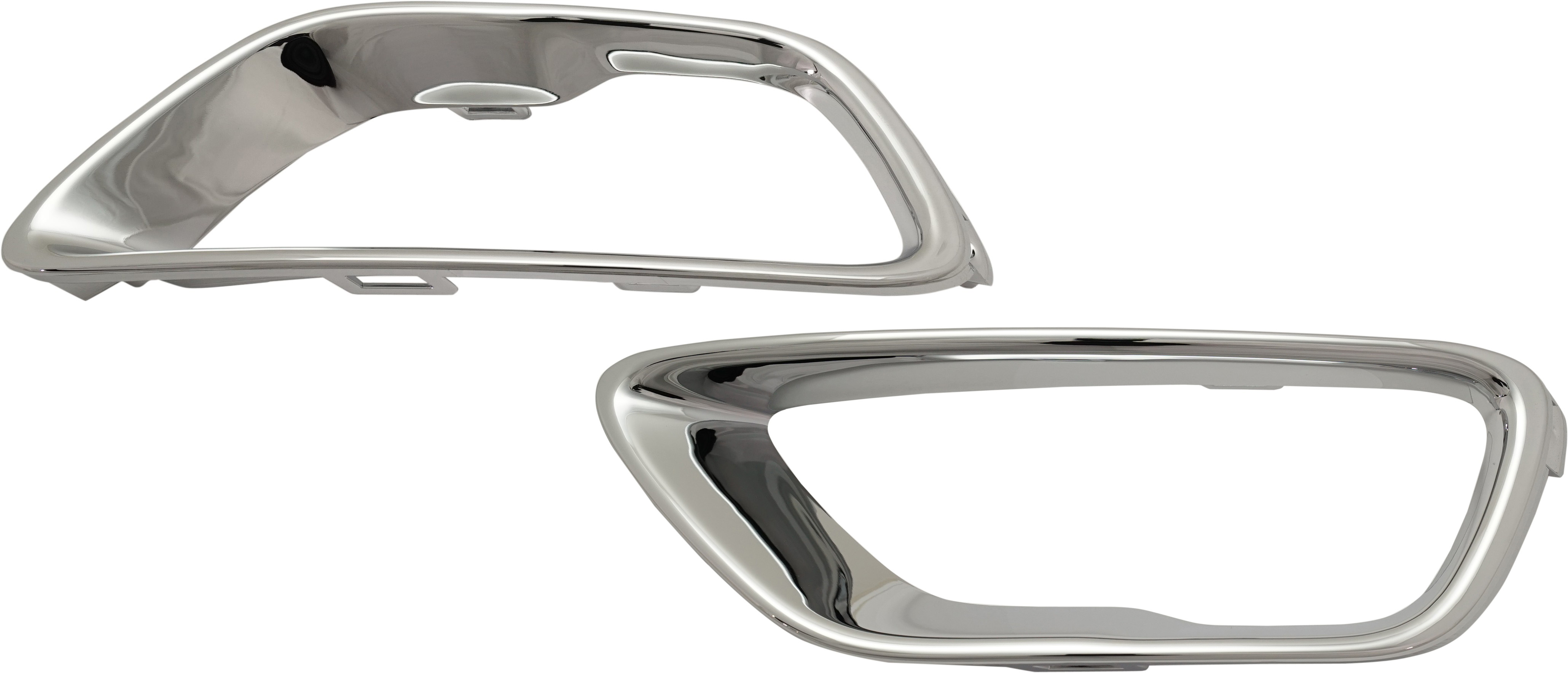 AM GRAND CHEROKEE WK 14-22 FRONT FOG LAMP MOLDING RH AND LH Chrome Laredo Overland Limited w o Lmited X Pkg. Trailhawk Models SKU SET RJ10820007 Partslink CH1039200 CH1038200 OEM 5ZM54SZ0AA 5ZM55SZ0AA