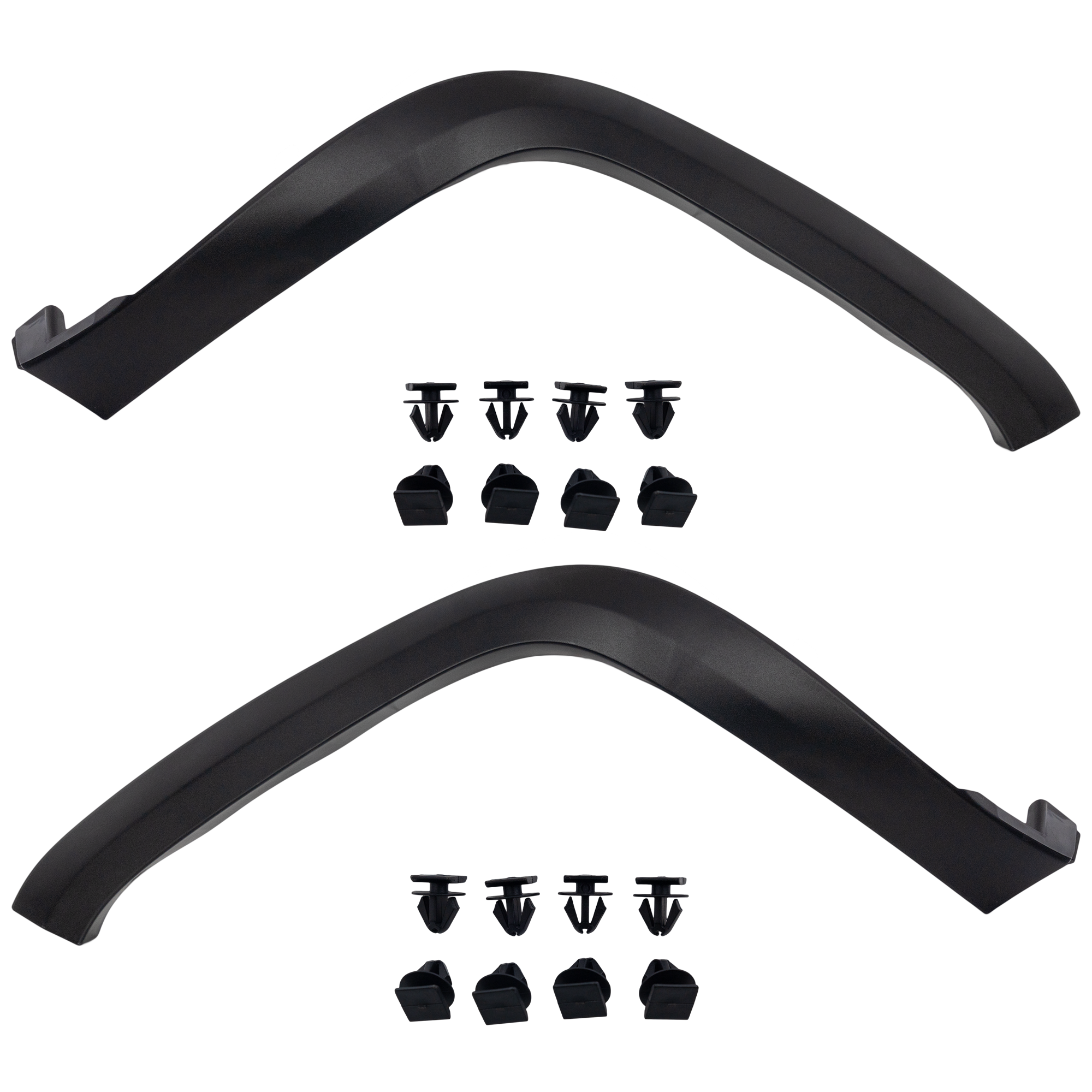 AM CHEROKEE 14-18 FRONT WHEEL OPENING MOLDING RH AND LH Rear Wide Textured Black SKU SET RJ22130029 Partslink CH1290128 CH1291128 OEM 1UW90RXFAE 1UW91RXFAE