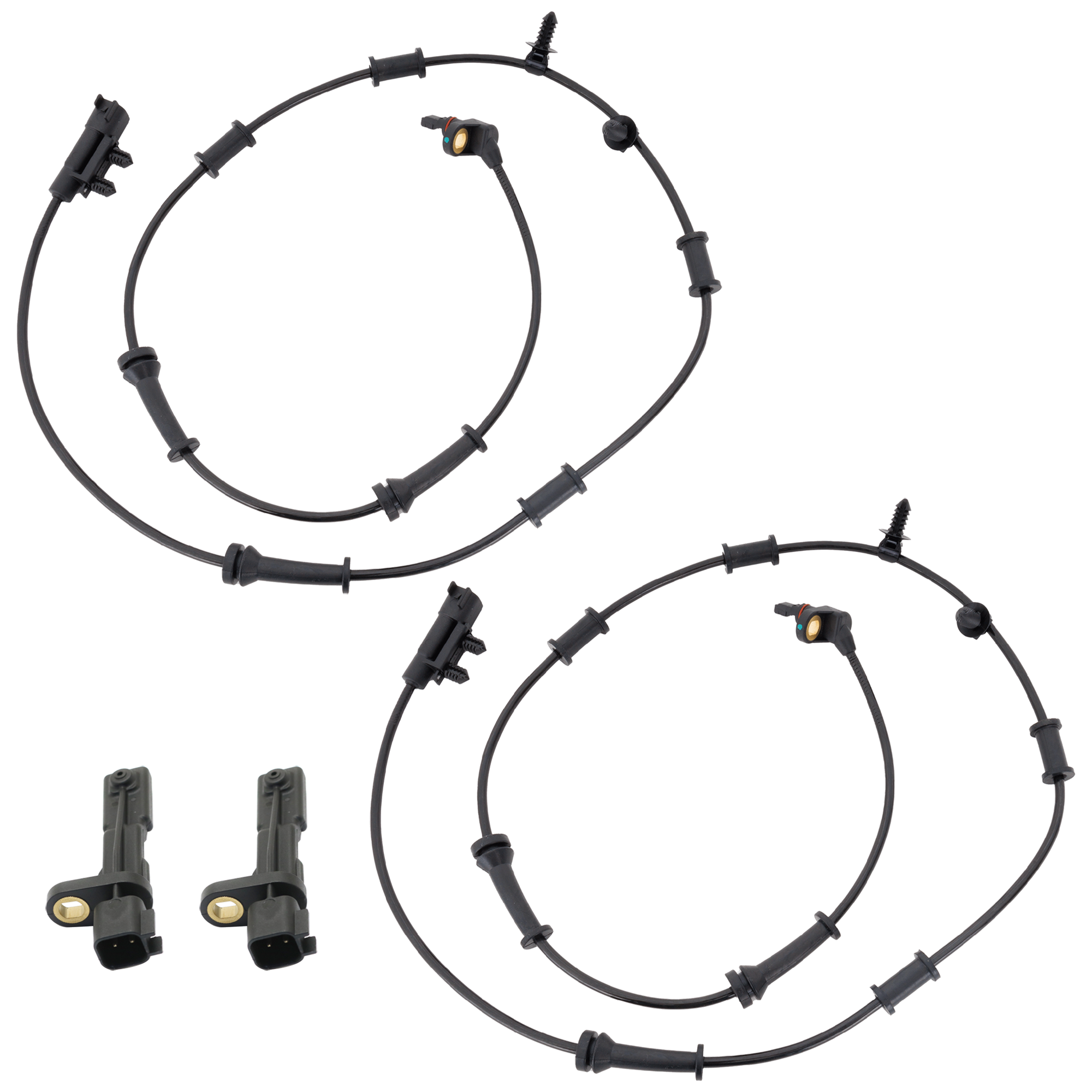 AM WRANGLER 07-17 FRONT AND REAR ABS SPEED SENSOR RH AND LH Set of 4 SKU SET RJ31080031-4 OEM 52125003AB 52125003AC 71304-53