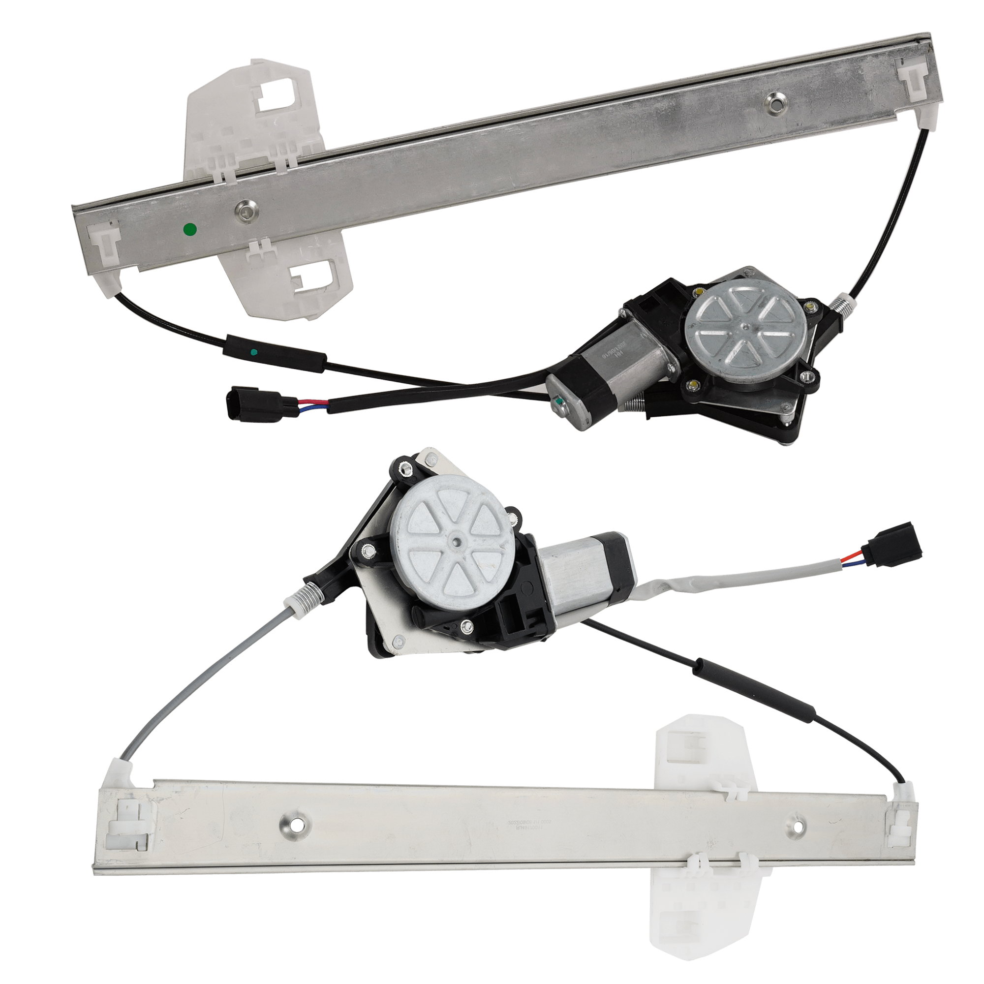 AM WRANGLER JK 07-18 FRONT AND REAR WINDOW REGULATOR LH Power w Motor Full Door Type SKU SET RJ46290006 Partslink CH1350171 CH1550122 OEM 68014949AA PFM 68014951AA PFM