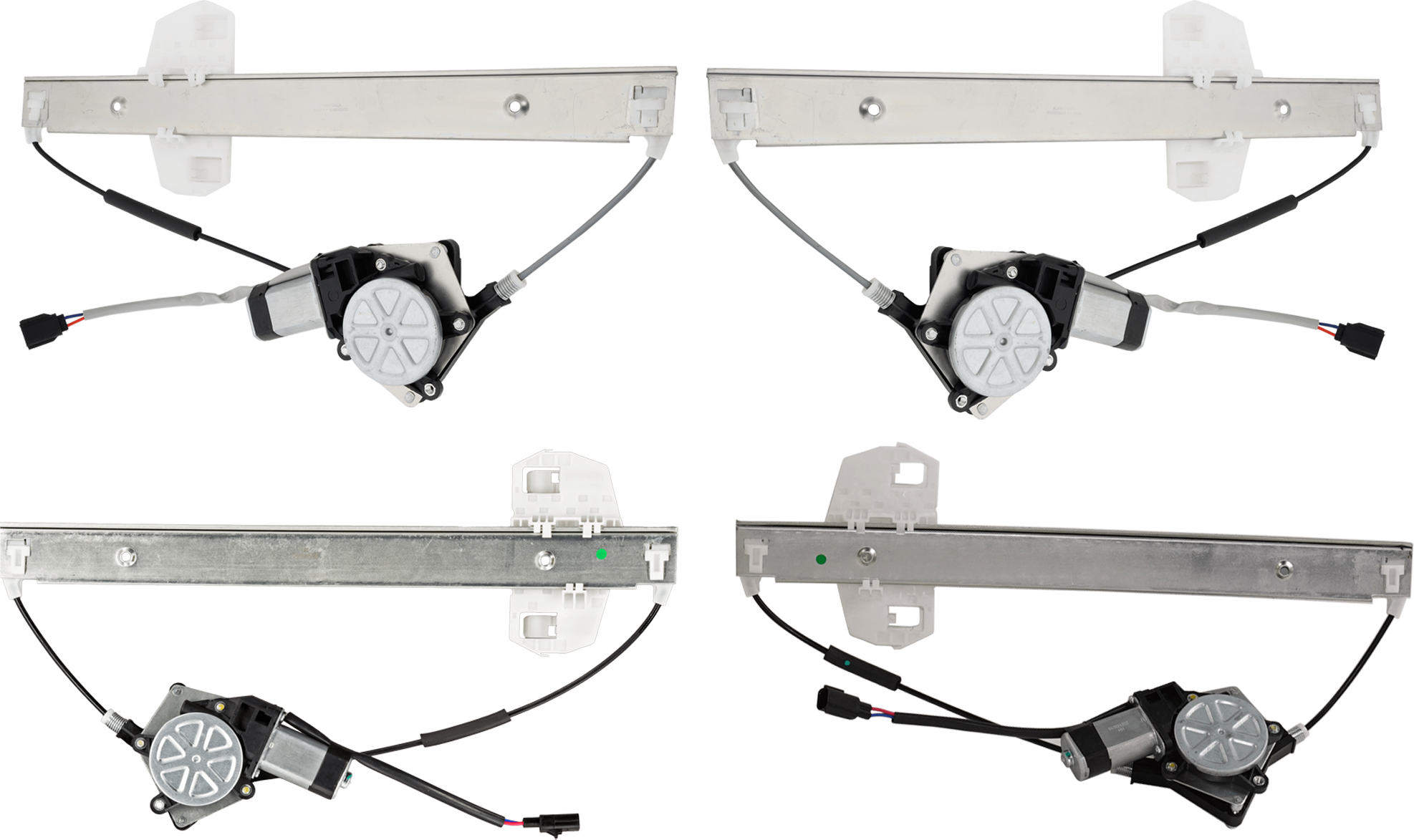 AM WRANGLER 07-17 FRONT AND REAR WINDOW REGULATOR RH AND LH Power w Motor For Models With Full Door Type SKU SET RJ49170011-4 Partslink CH1350171 CH1351171 CH1550122 CH1551122 OEM 68014948AA PFM 68014949AA PFM