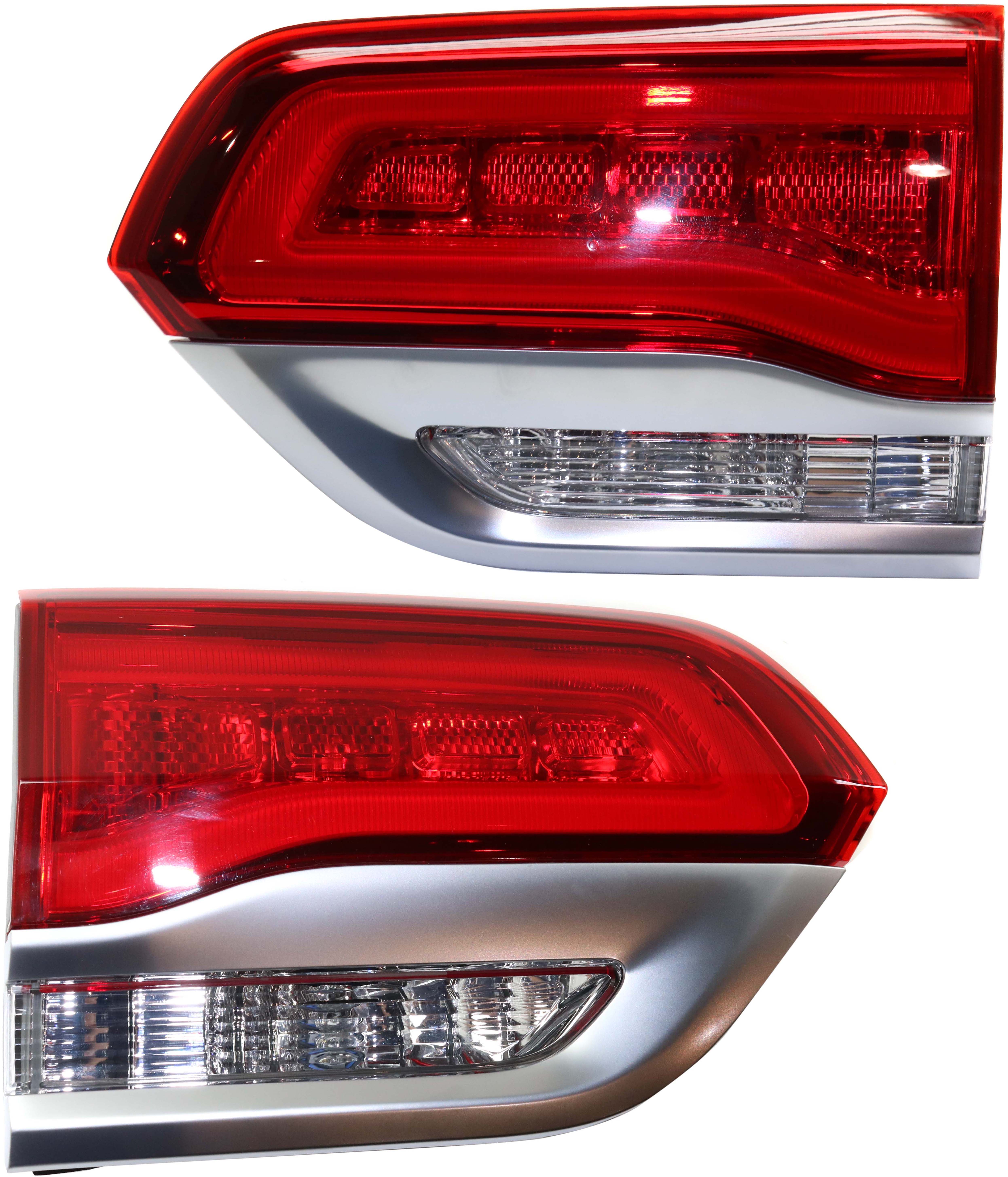 AM GRAND CHEROKEE 14-21 GRAND CHEROKEE WK 22-22 TAIL LAMP RH AND LH Inner Assembly Halogen Laredo Limited Overland Summit Models w Granite Trim w Platinum Insert CAPA SKU SET RJ73010001Q Partslink CH2803112C CH2802112C OEM 68236136AF 68236136AB 68236137