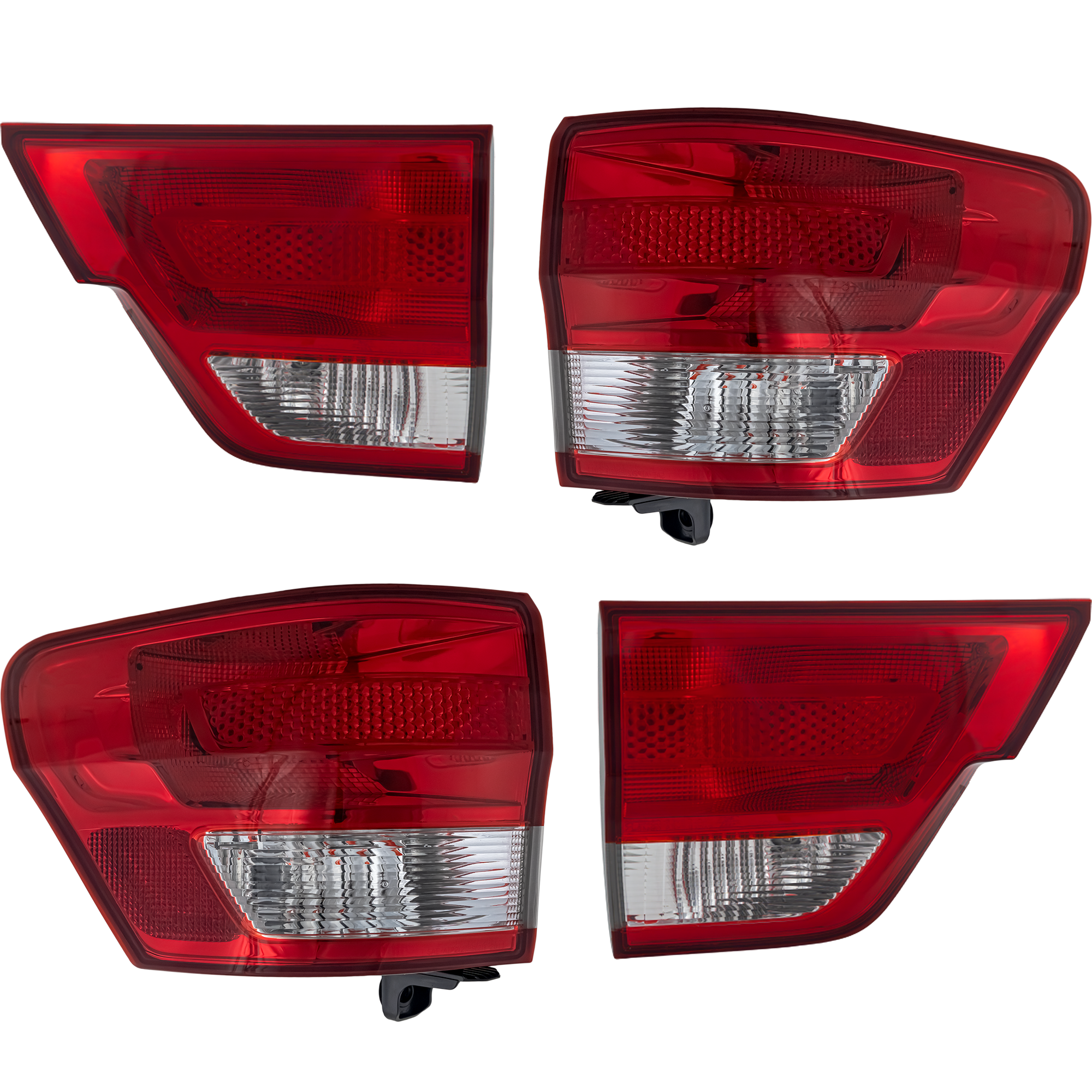 AM GRAND CHEROKEE 11-13 TAIL LAMP RH and LH Inner and Outer Assembly Halogen SKU SET RJ73010033-4 Partslink CH2802101 CH2803101 CH2804100 CH2805100 OEM 55079420AG 55079421AG 57010274