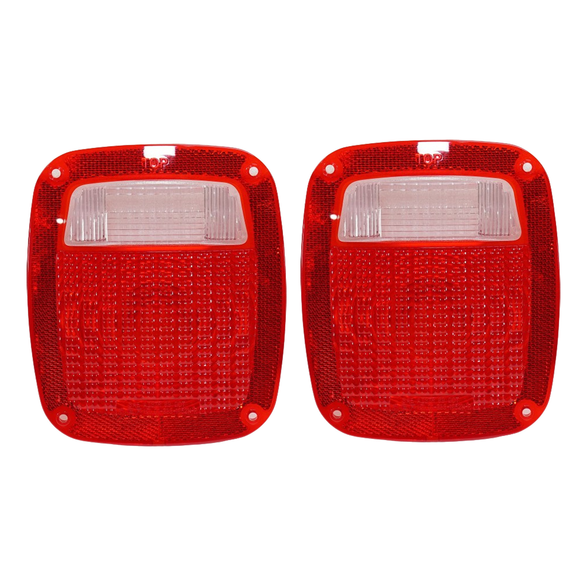 AM J10 J20-85-88 WRANGLER 87-06 TAIL LAMP LENS RH AND LH Red SKU SET RJ73050001 Partslink CH2808106 OEM 56006514