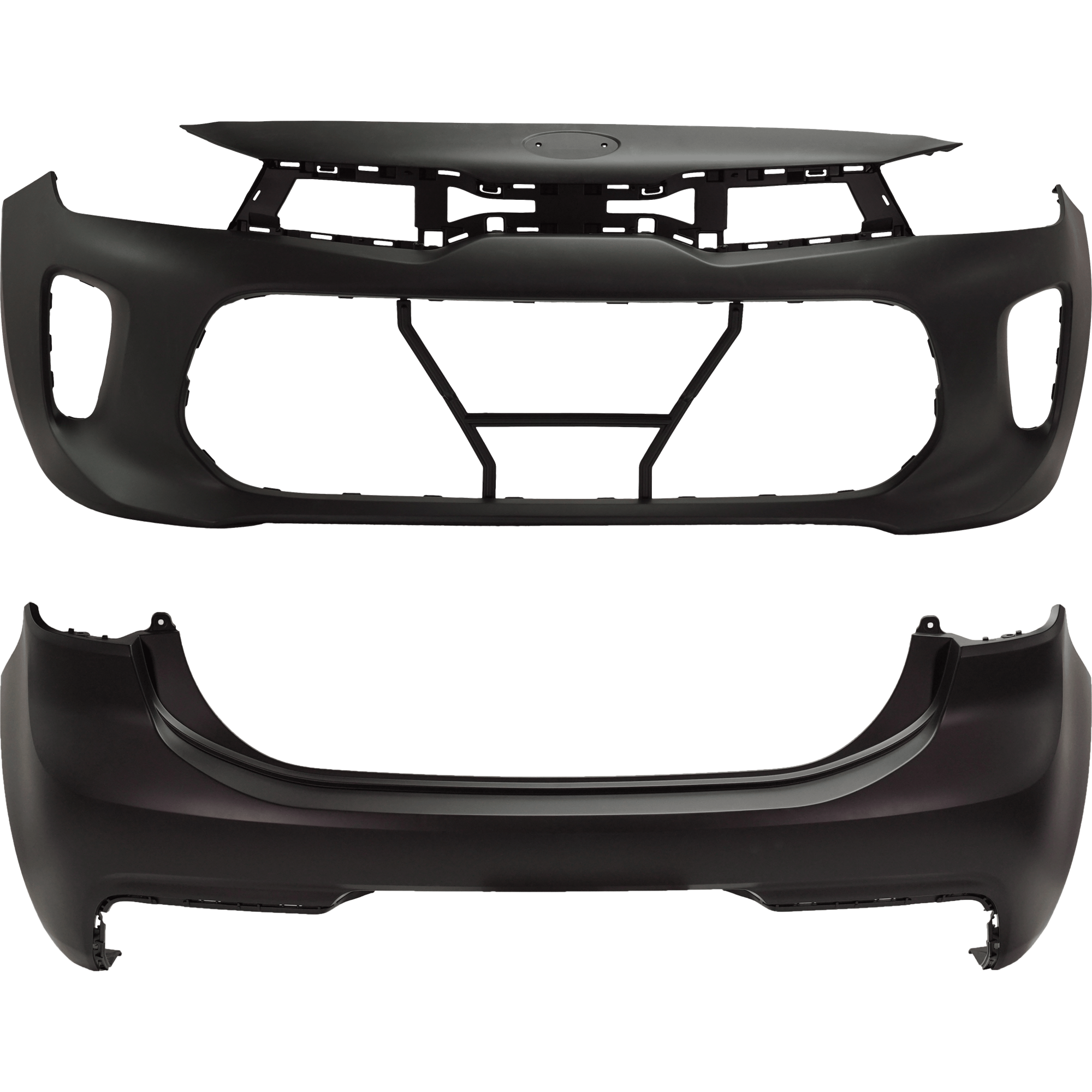 AM RIO 18-20 FRONT AND REAR BUMPER COVER Primed w o mounting bracket s SKU SET RK01030015P