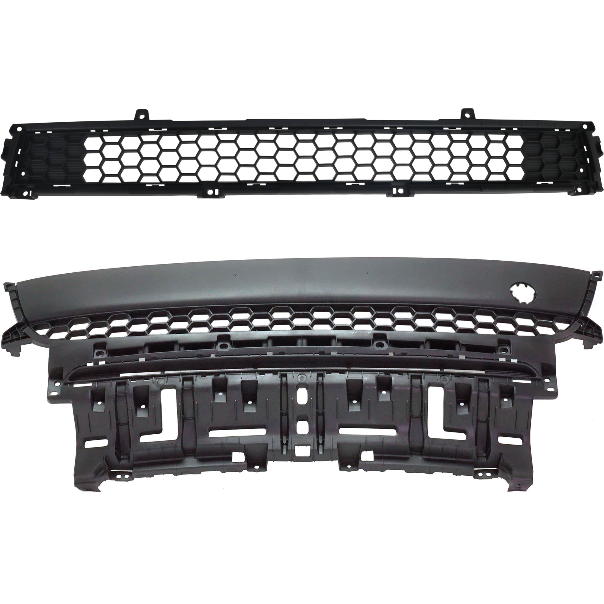 AM SOUL 17-19 FRONT BUMPER GRILLE Upper and Lower Textured Dark Gray Plastic Base LX EX + w o ACC 18-19 Models SKU SET RK01530004