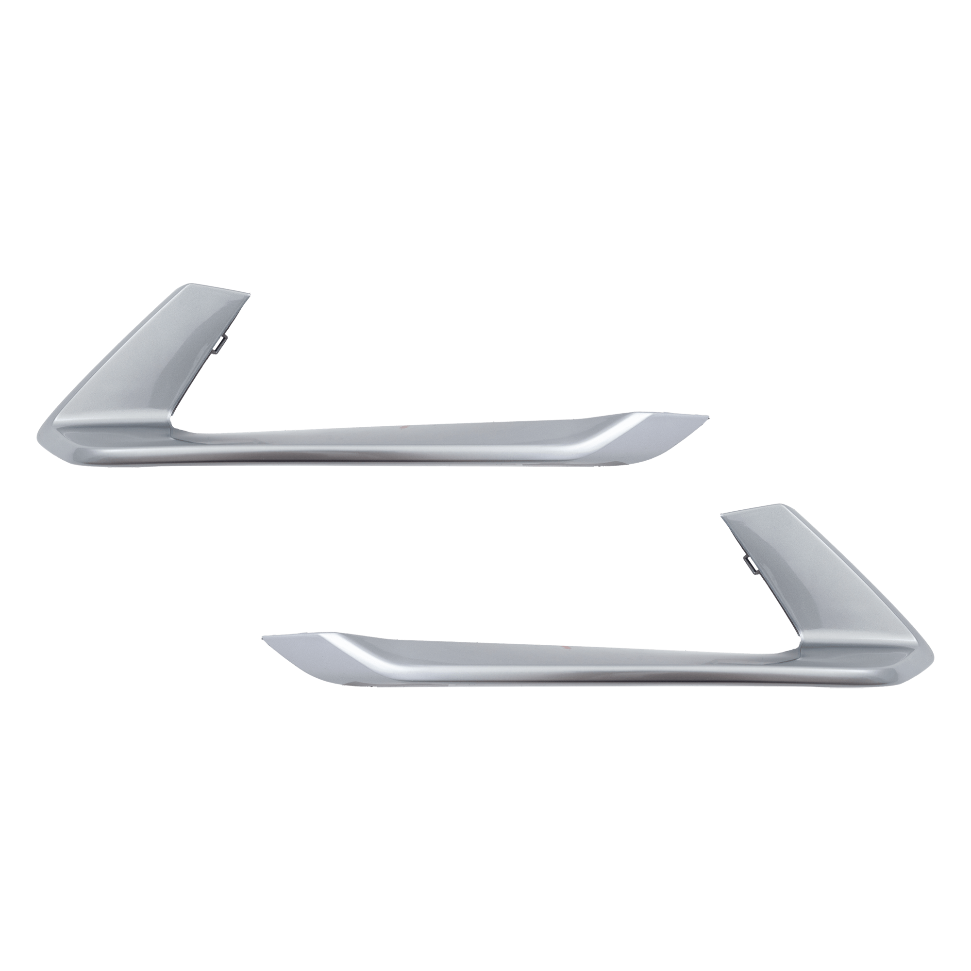AM SPORTAGE 23-23 FRONT BUMPER MOLDING RH AND LH Side Cover Painted Silver EX LX SX Models USA Built Vehicle SKU SET RK01590021 Partslink KI1046112 KI1047112 OEM 86595DW000-86596DW000