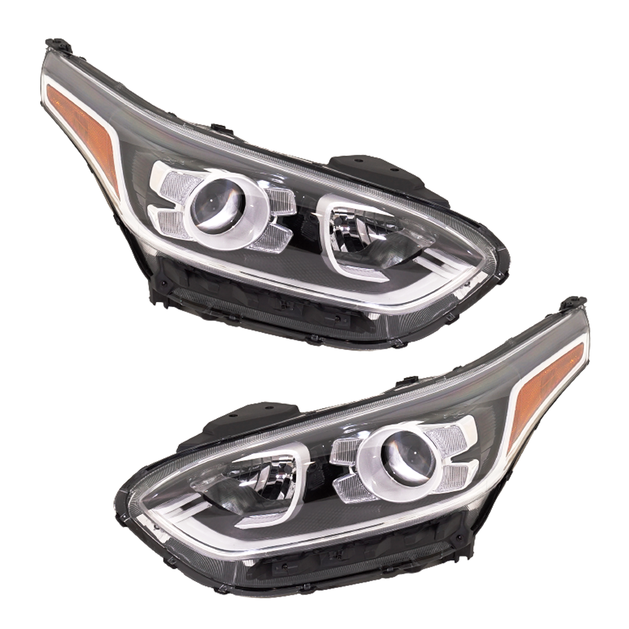 AM FORTE 19-21 HEAD LAMP RH AND LH Assembly Halogen EX GT Line S Model Sedan CAPA SKU SET RK10010045Q Partslink KI2503241C KI2502241C OEM 92102M7100-92101M7100