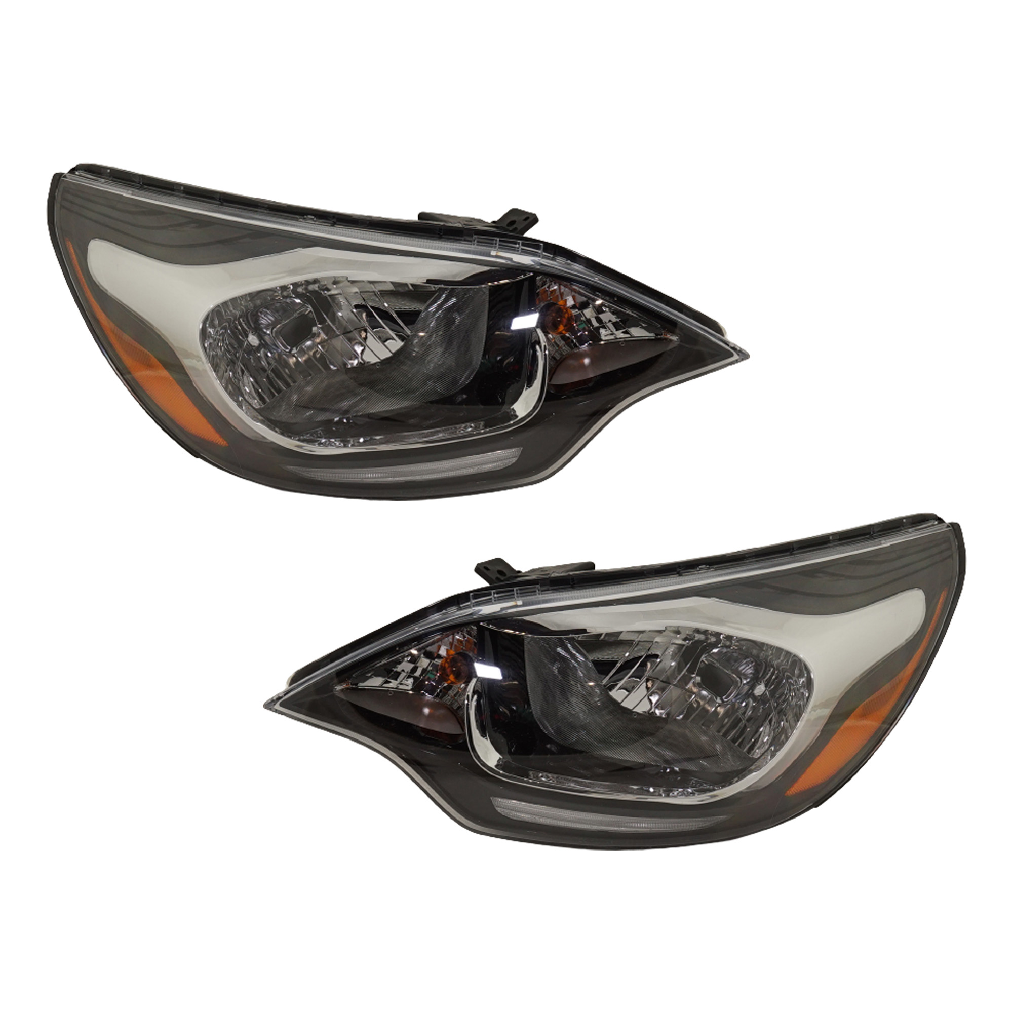 AM RIO 12-17 HEAD LAMP RH AND LH Assembly w LED Position Lamp Sedan SKU SET RK10010057 Partslink KI2503179 KI2502179 OEM 921021W110-921011W110