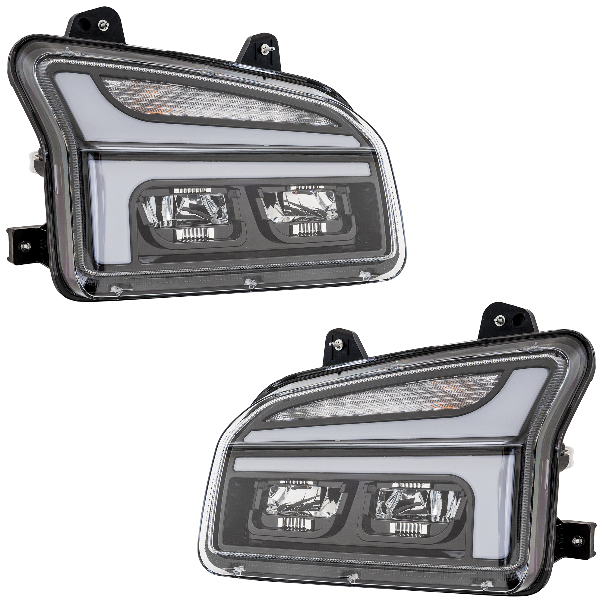 AM T880 HD TRUCK 14-22 HEAD LAMP RH AND LH Assembly Performance LED Black 12V SKU SET RK10010065 HDU OEM P546104100 P546104100R