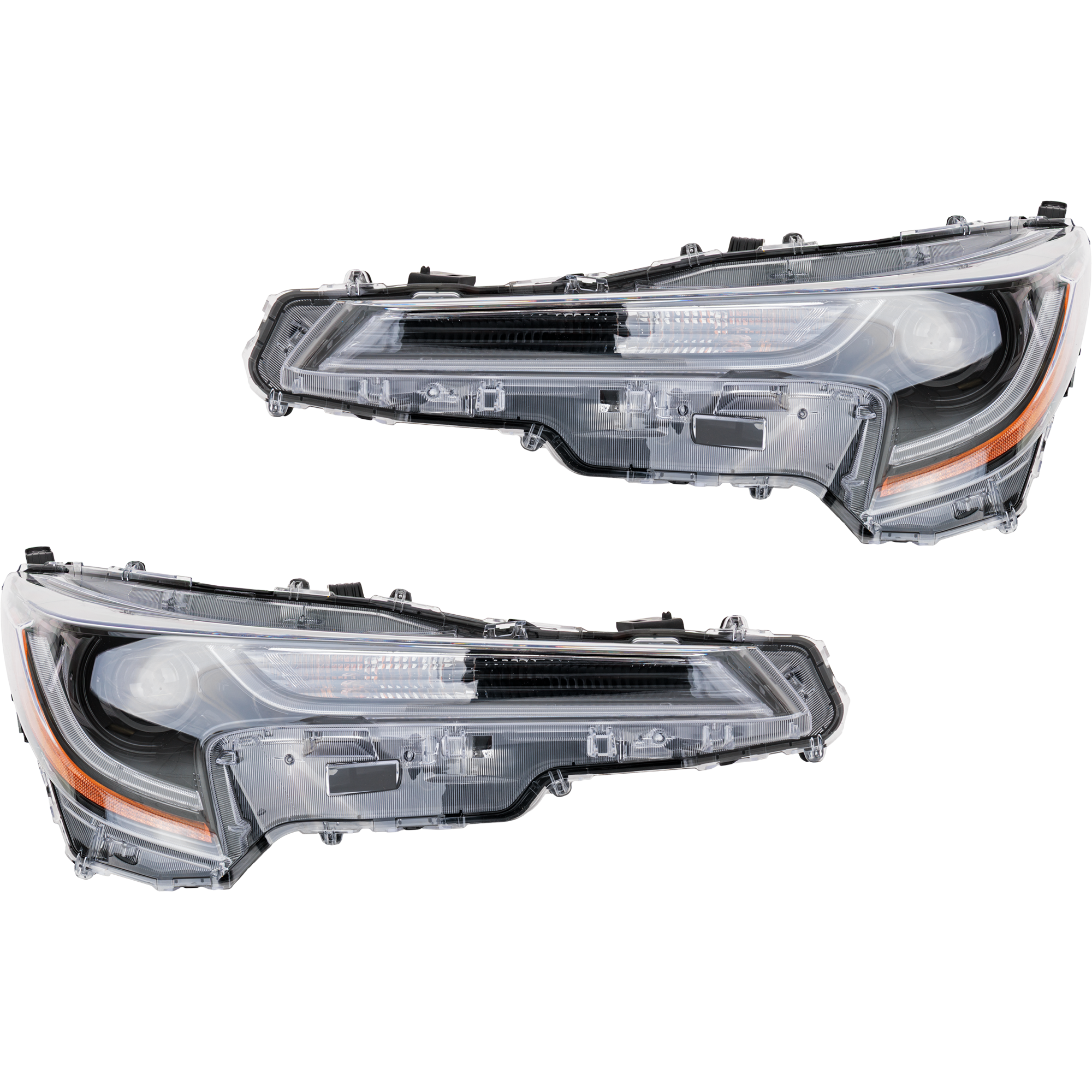 AM SOUL 14-16 HEAD LAMP RH AND LH Assembly HID Xenon with HID Kit Projector Type w LED Daytime Running Light w Adaptive Frontlighting System CAPA SKU SET RK10010091AQ Partslink KI2502169C KI2503169C OEM 92101B2130-92102B2130