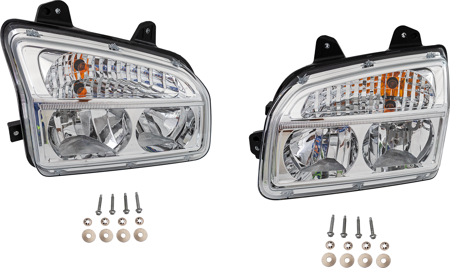 AM T680 HD TRUCK 14-24 HEAD LAMP RH AND LH Assembly Halogen Chrome Interior 12V SKU SET RK10010109 HDA OEM Heavy Duty