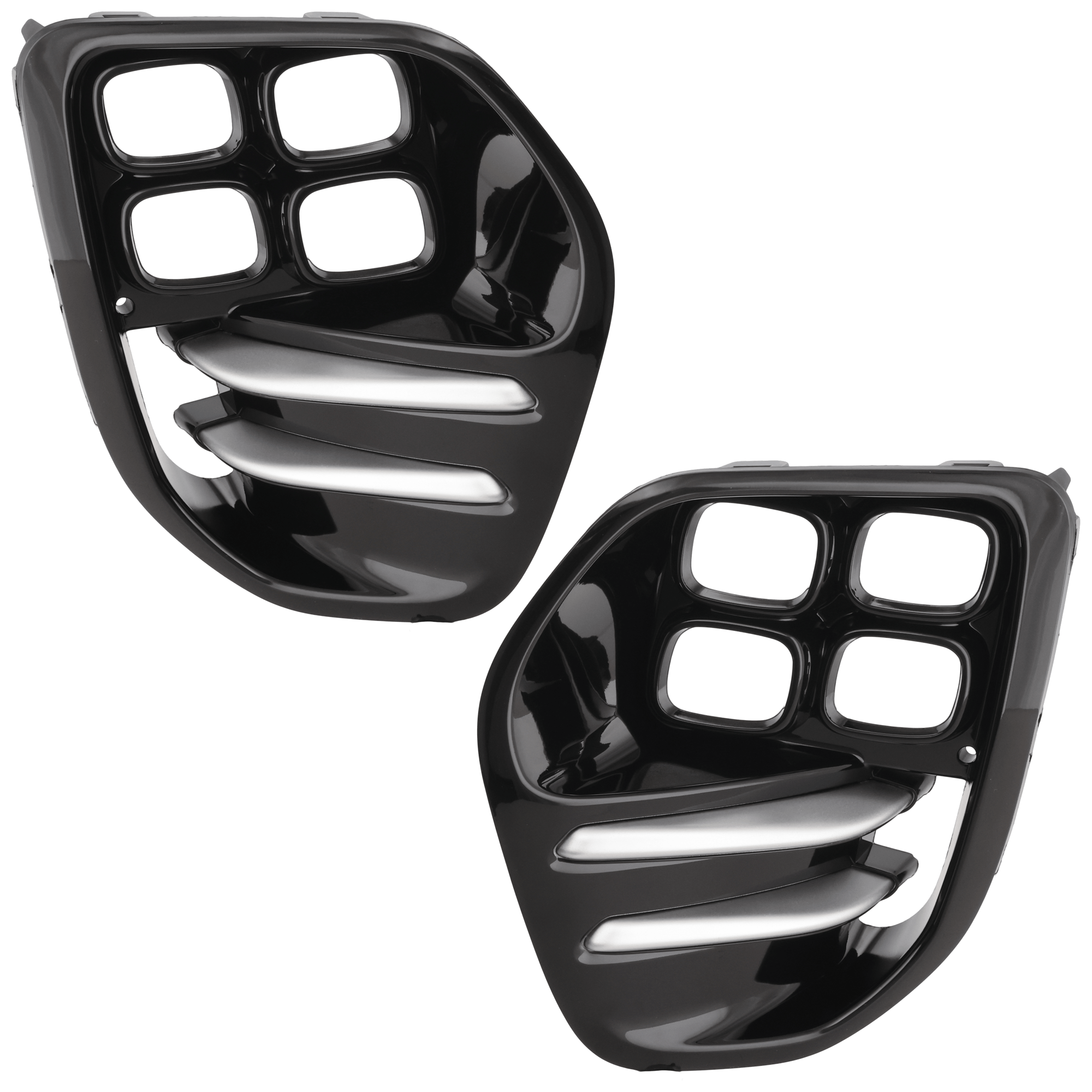 AM SPORTAGE 17-19 FOG LAMP MOLDING RH AND LH Black w LED Fog Lamps Front Wheel Drive SKU SET RK10810021 Partslink KI1038178 KI1039178 OEM 86521D9300-86522D9300