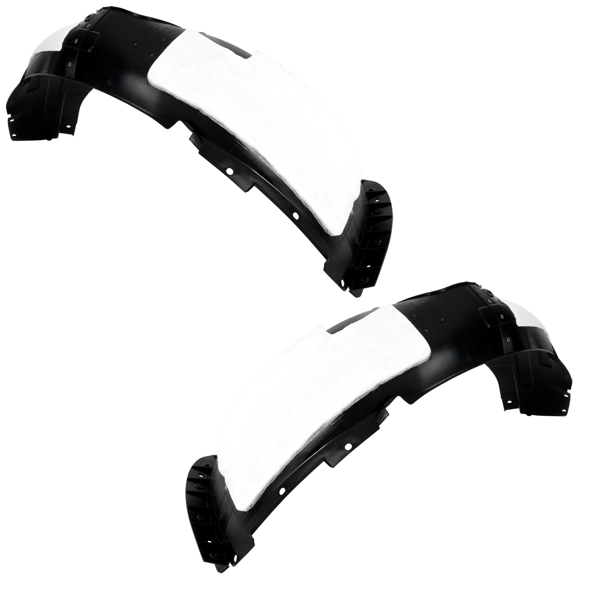 AM FORTE 22-24 FRONT FENDER LINER RH AND LH Polyethylene Injection Form w Insulation Foam SKU SET RK22210067 Partslink KI1248174 KI1249174 OEM 86811M7500-86812M7500