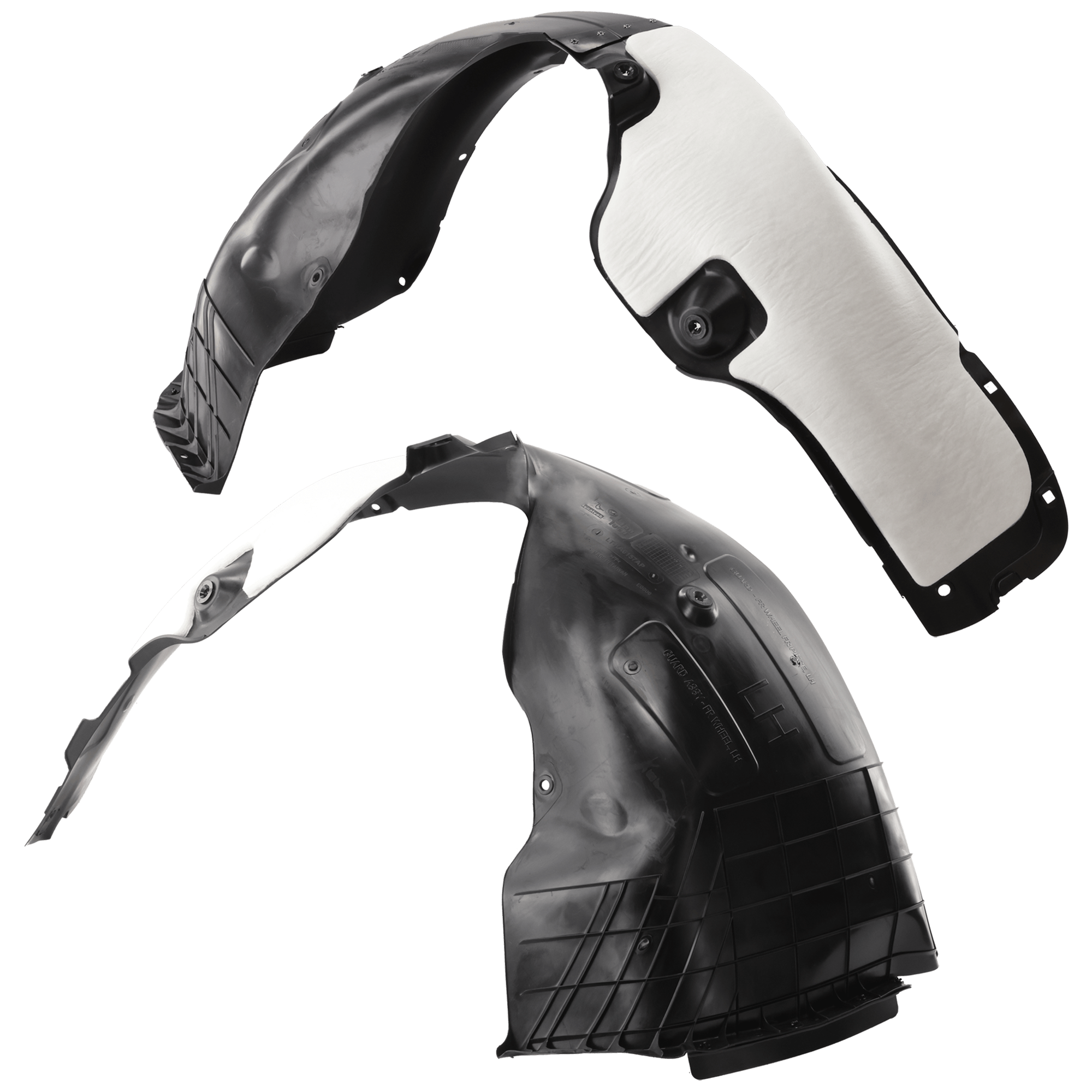 AM SOUL 23-25 FRONT FENDER LINER RH AND LH Injection Form w Insulation Foam CAPA SKU SET RK22210071Q Partslink KI1248176C KI1249176C OEM 86811K0500-86812K0500