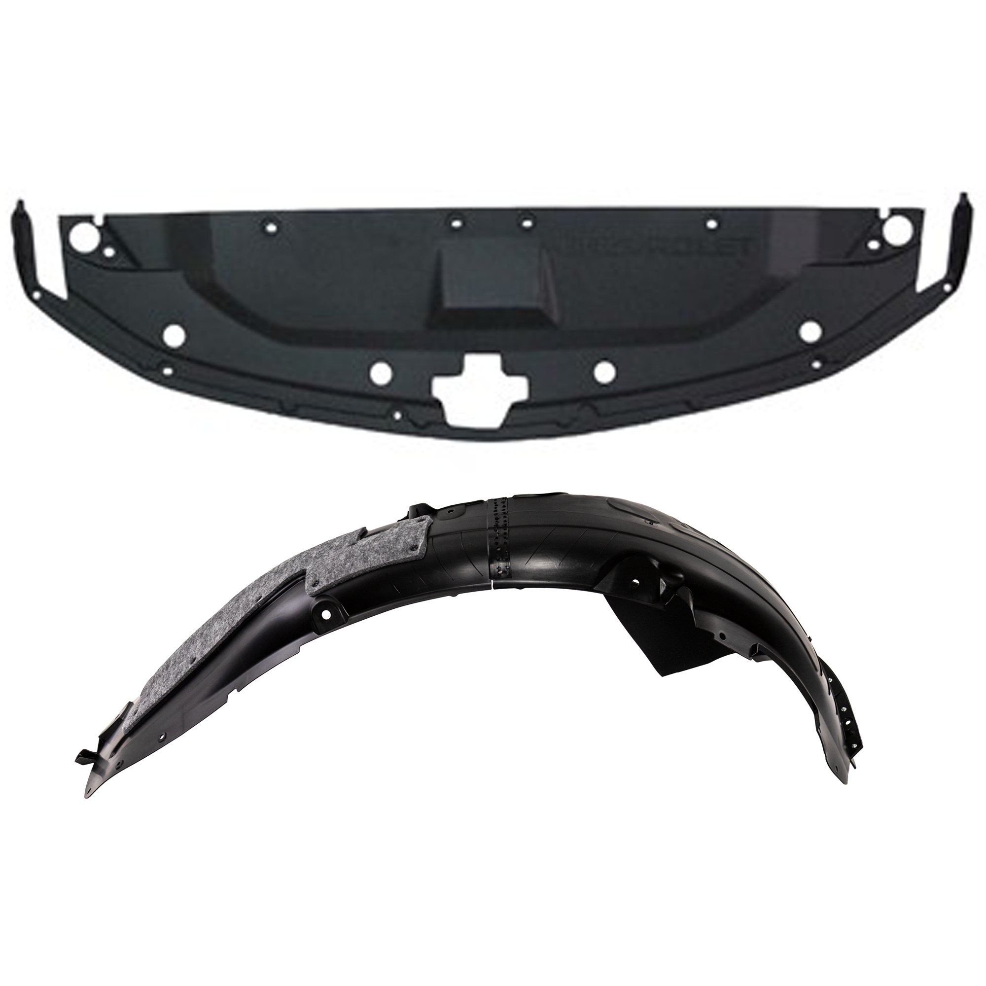 AM NIRO 17-19 FRONT FENDER LINER RH AND LH Injection Form w Insulation Foam CAPA SKU SET RK22210079Q Partslink KI1248161C KI1249161C OEM 86811G5000-86812G5000