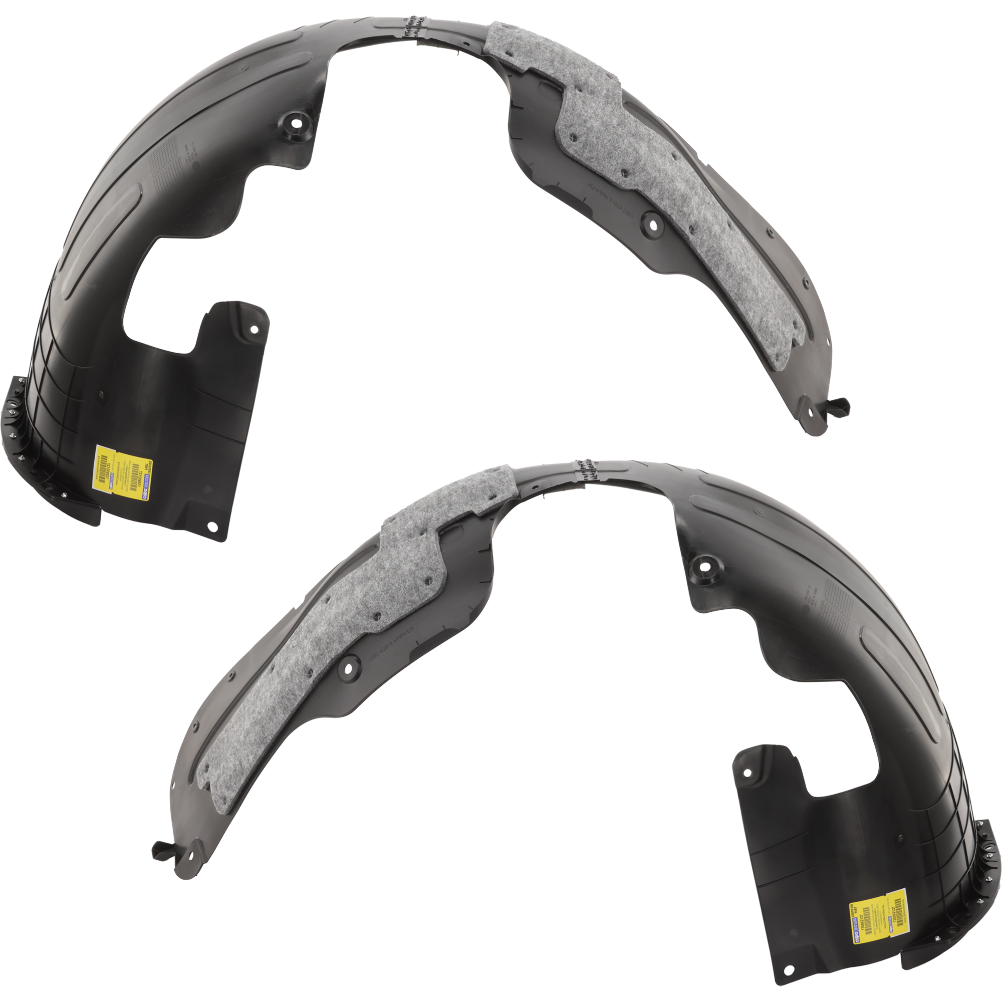 AM NIRO 20-22 FRONT FENDER LINER RH AND LH Injection Form w Insulation Foam CAPA SKU SET RK22210081Q Partslink KI1248172C KI1249172C OEM 86811G5500-86812G5500
