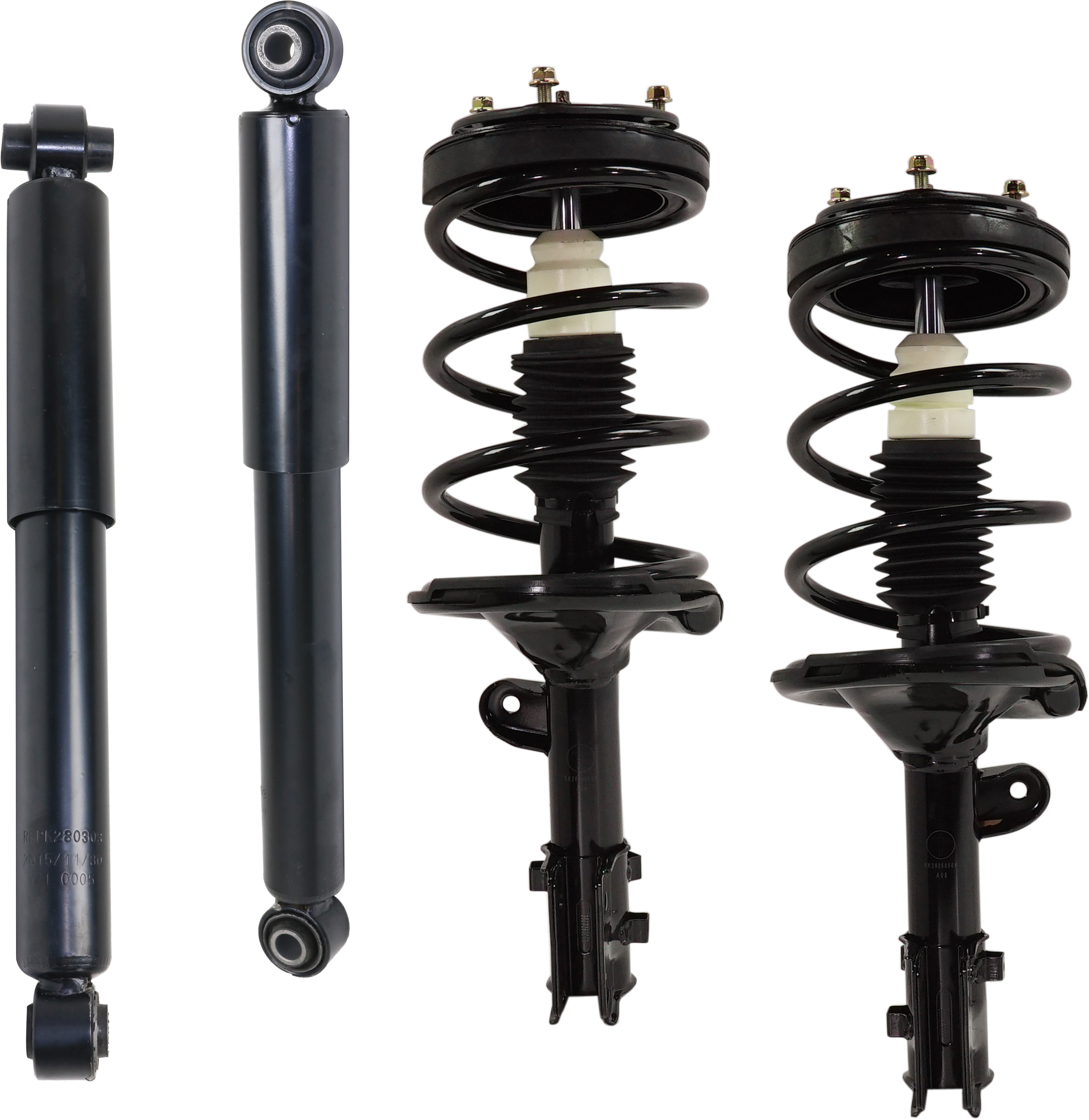 AM SEDONA 06-14 ENTOURAGE 07-08 FRONT AND REAR SHOCK AND FULLY LOADED STRUT RH AND LH Set of 4 Gas Charged Twin tube SKU SET RK28050007-4 OEM 172917-882397-501729179-546514