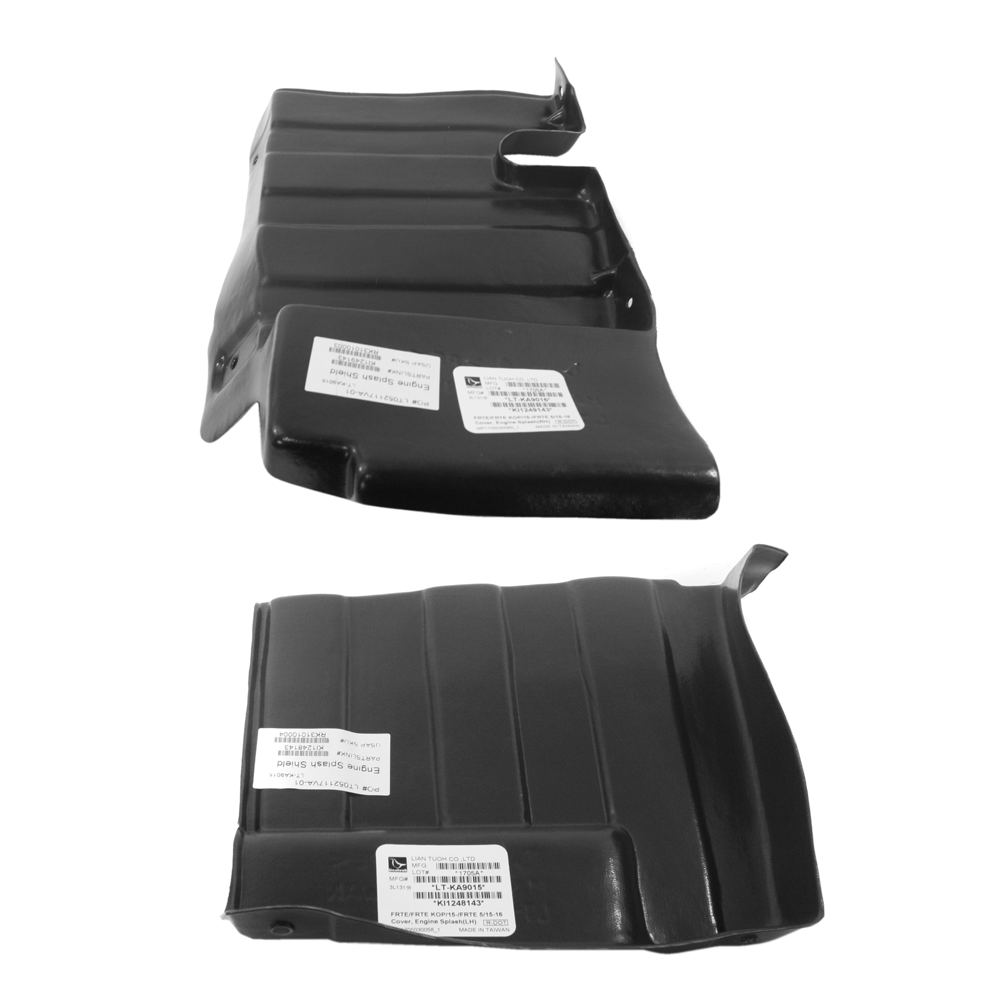 AM FORTE FORTE 5-15-18 FORTE KOUP 15-16 ENGINE SPLASH SHIELD Under Cover RH and LH SKU SET RK31010003 Partslink KI1228166 KI1228165 OEM 29130A7300-29130A7301-29120A73