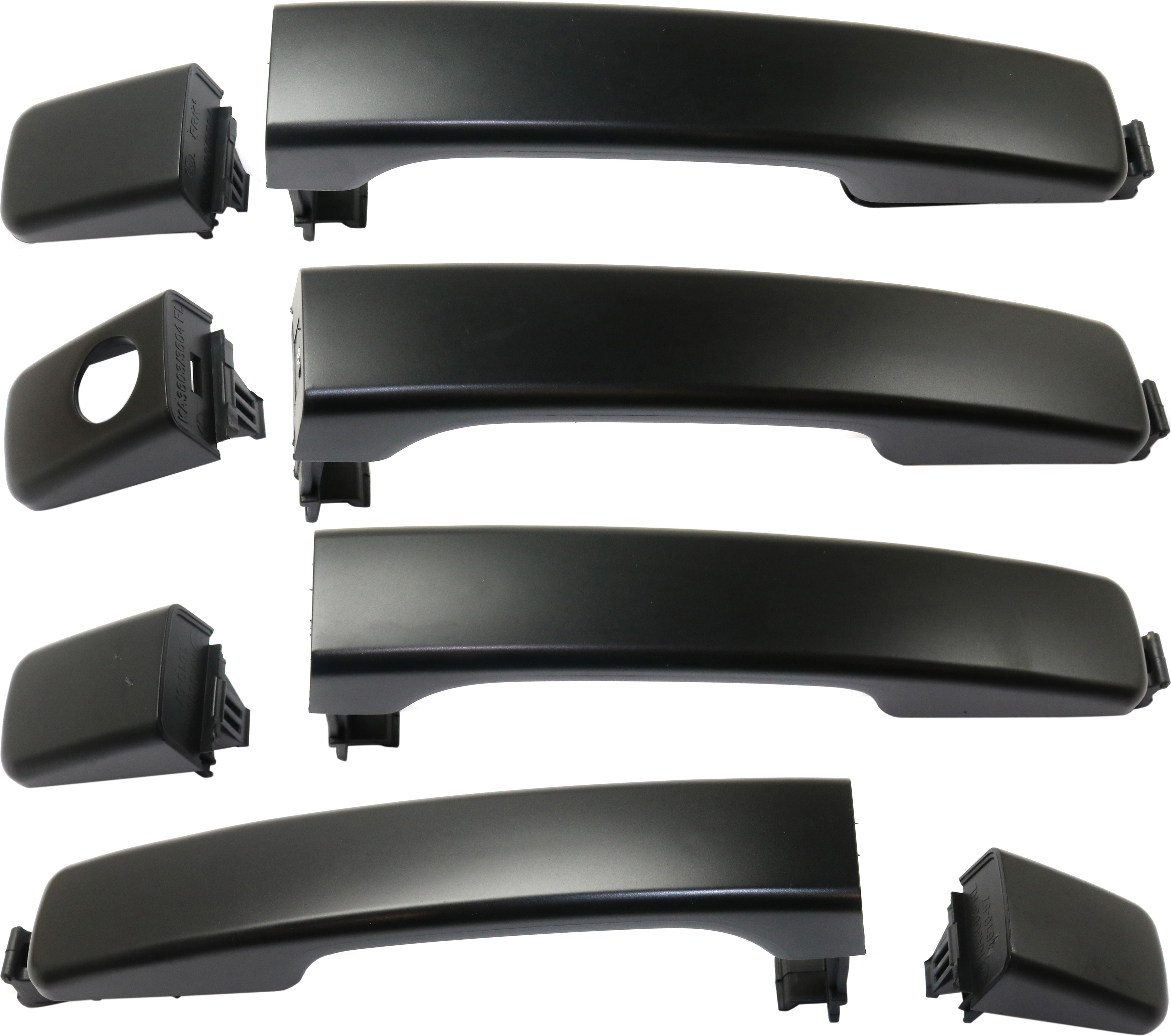 AM SOUL 14-19 FRONT AND REAR EXTERIOR DOOR HANDLE RH AND LH Set of 4 Primed Black w Cover w o Smart Entry System SKU SET RK46250003K 4 OEM 82651B2010-82662B2010-82652B20