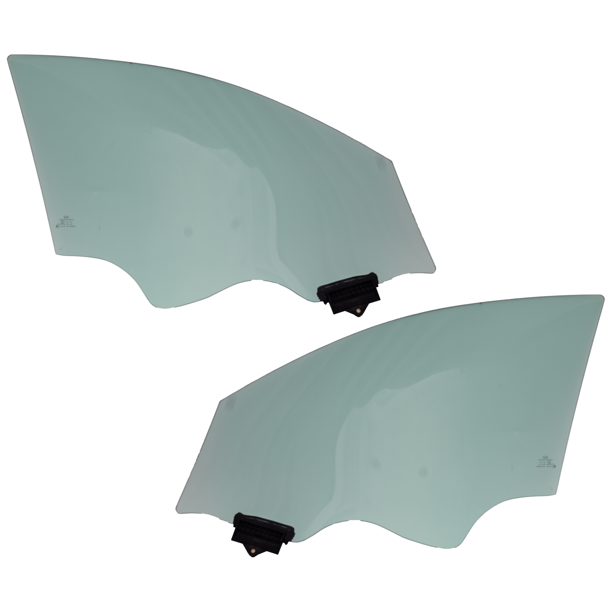 AM OPTIMA 16-20 FRONT DOOR GLASS RH AND LH Green Tint USA Built Vehicle w Solar Clip and Acoustic Interlayer SKU SET RK48010041 OEM 82410D5030-82420D5030