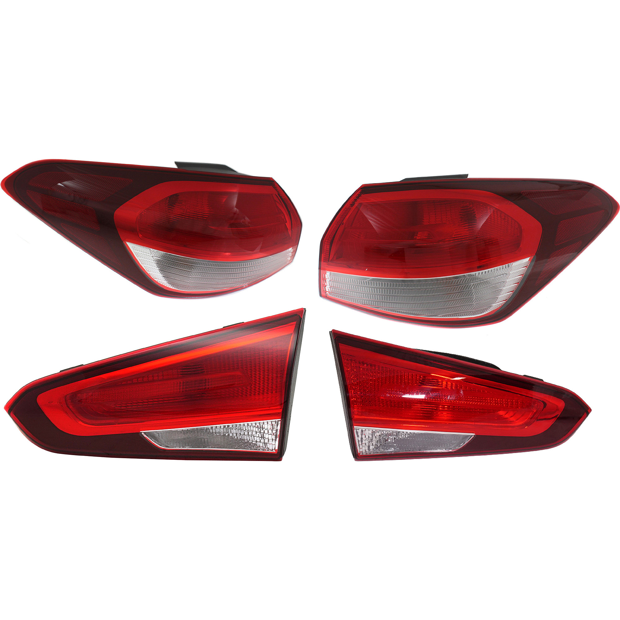 AM FORTE 17-18 TAIL LAMP RH and LH Inner and Outer On Luggage Lid Assembly Halogen Bulb Type SKU SET RK73010015-4 Partslink KI2802130 KI2803130 KI2804134 KI2805134 OEM 92401B0600-92402B0600-92403B06