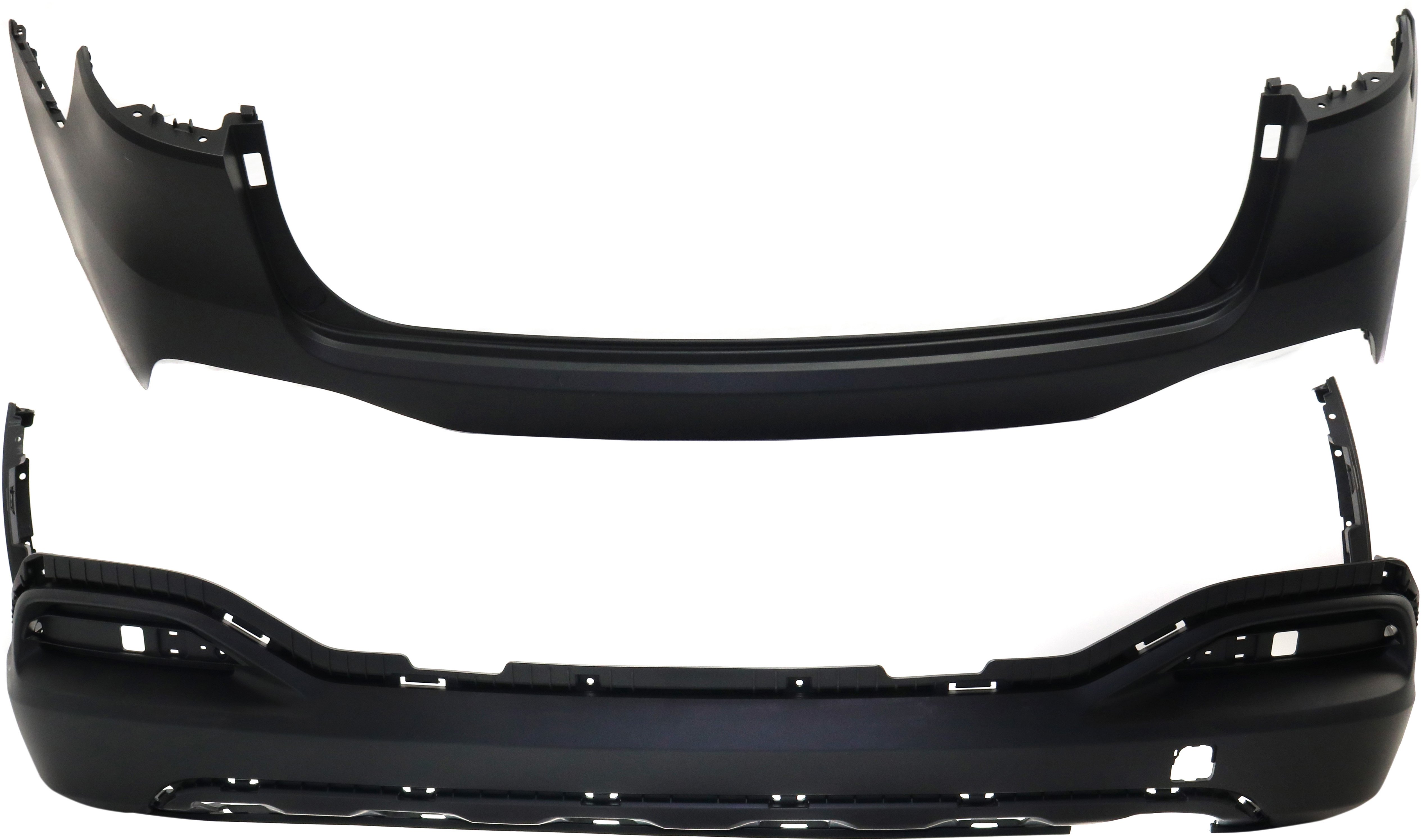 AM SORENTO 16-18 REAR BUMPER COVER Upper and Lower Primed top Textured Bottom SKU SET RK76010003-2 Partslink KI1114103 KI1115106 OEM 86611C6000-86612C6050