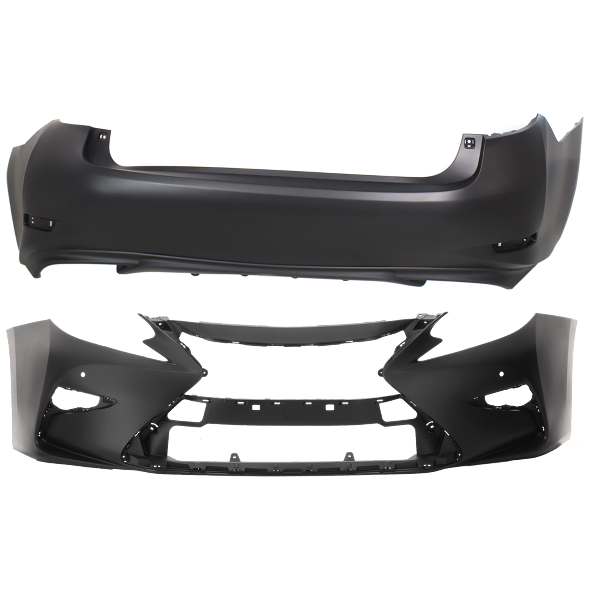 AM ES350-16-18 FRONT AND REAR BUMPER COVER Primed USA Built SKU SET RL01030021P B