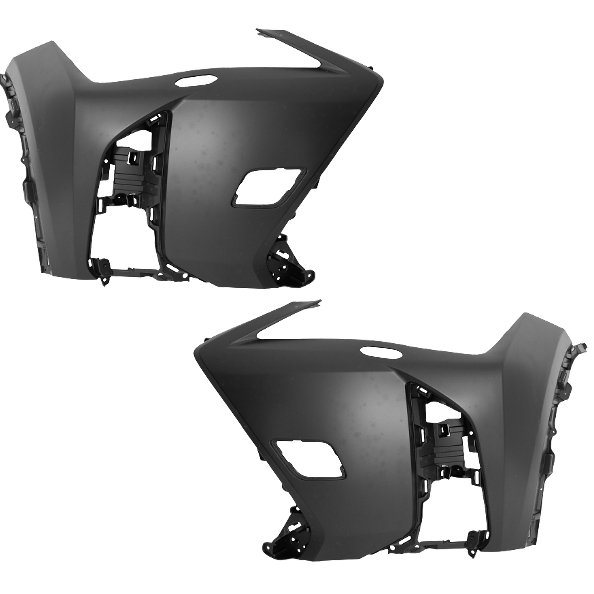 AM UX200-19-22 UX250H 19-23 FRONT BUMPER COVER RH AND LH Primed w F Sport Package and Headlight Washer Holes w o Park Distance Control Sensor Holes SKU SET RL01030089P Partslink LX1016107 LX1017107 OEM 5211276914-5211376912