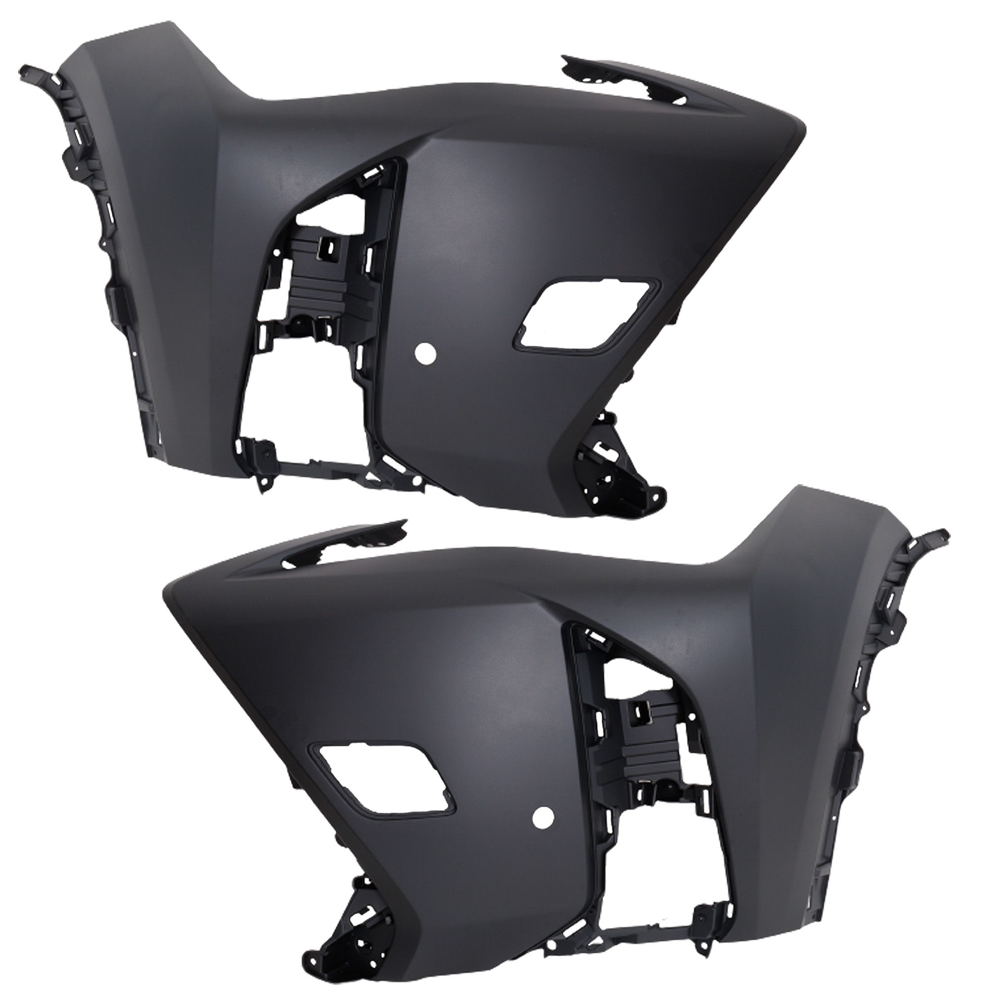 AM UX200-19-22 UX250H 19-23 FRONT BUMPER COVER RH AND LH Primed w F Sport Package and Park Distance Control Sensor w o Headlight Washers Hole SKU SET RL01030091P Partslink LX1017108 LX1016108 OEM 5211276912-5211376910